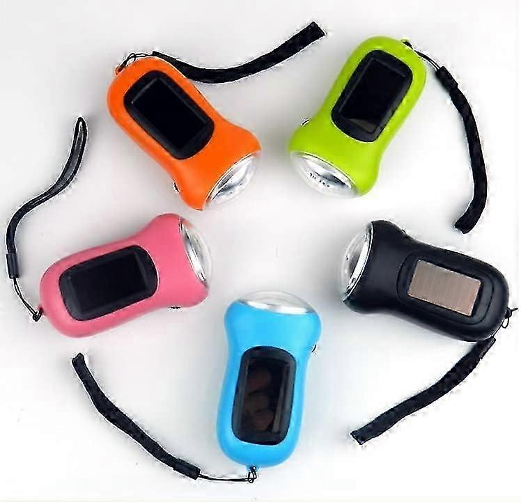 Dynamo Flashlight, No Need to Charge, Emergency Crank, Solar Energy, Suitable for Camping Use