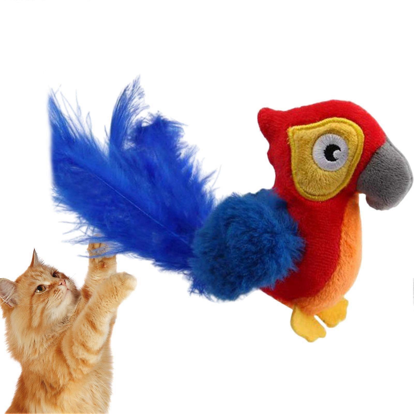 Interactive Cat Toy Bird, Realistic Chirping Simulation for Indoor Cats, Pet Teaser Tabletop Ornament for Kittens
