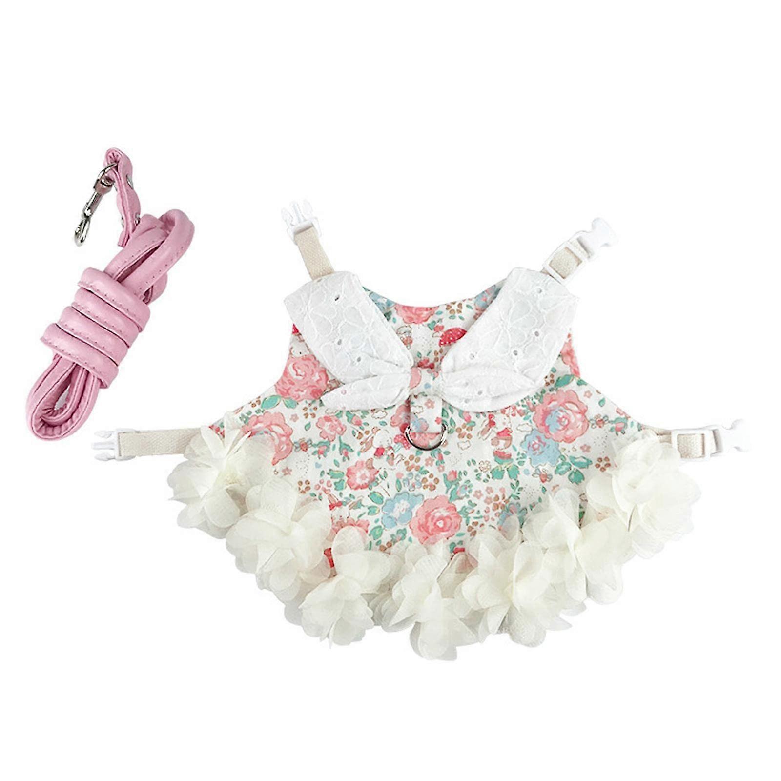 Rabbit Vest Harness Leash Set Soft Cloth Small Animal Costume Adjustable Size M Multi Color Fits Rabbits Ferrets