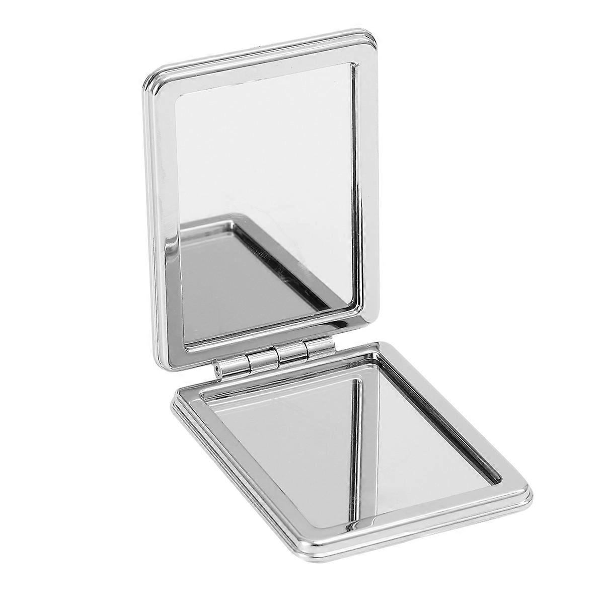 Mirror Portable Double Sided High Definition Compact Pink 8x6cm 1Pc