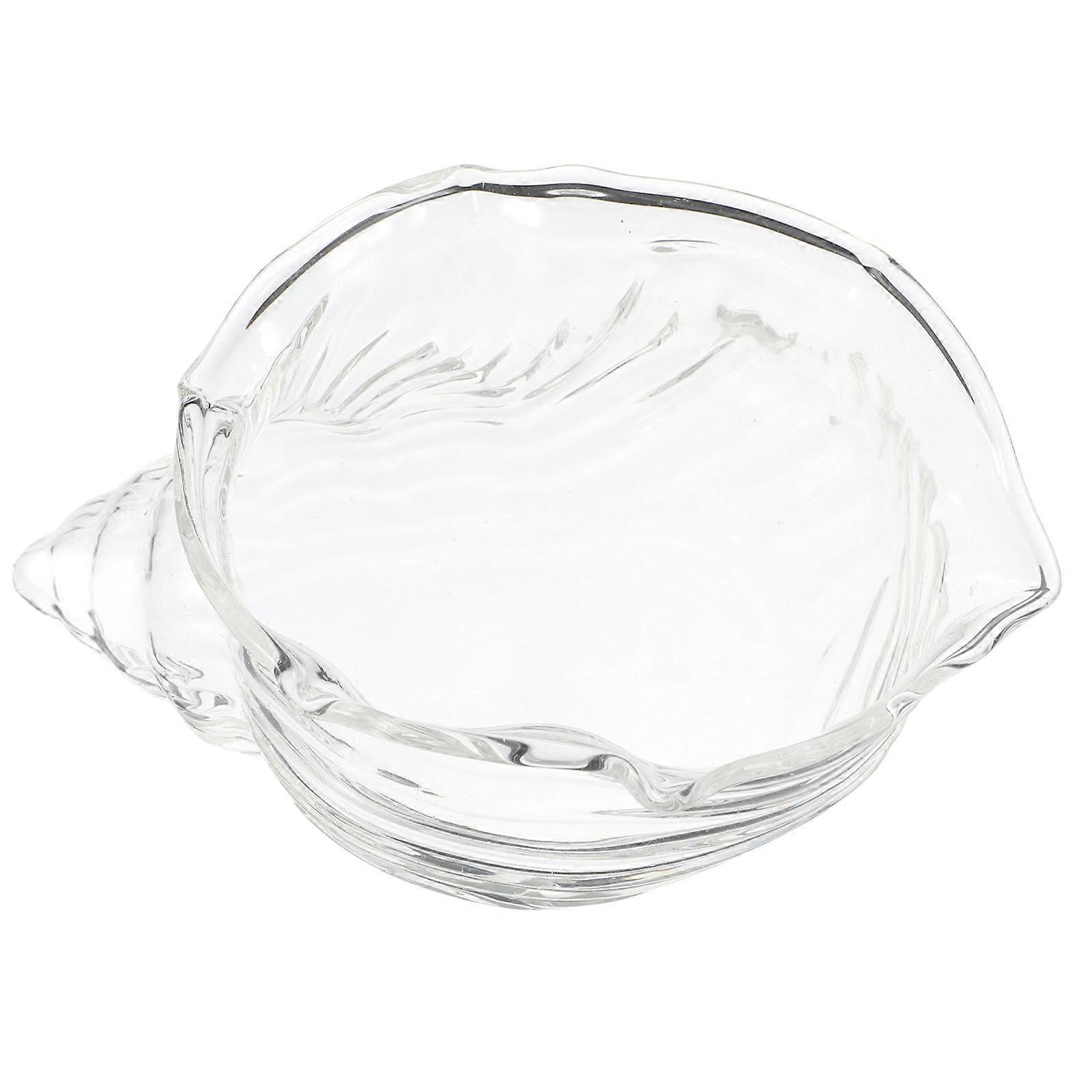 Glass Ice Cream Bowl Clear Glass Shell Bowl Transparent Color Conch Shape for Desserts Decorative Use 1Set