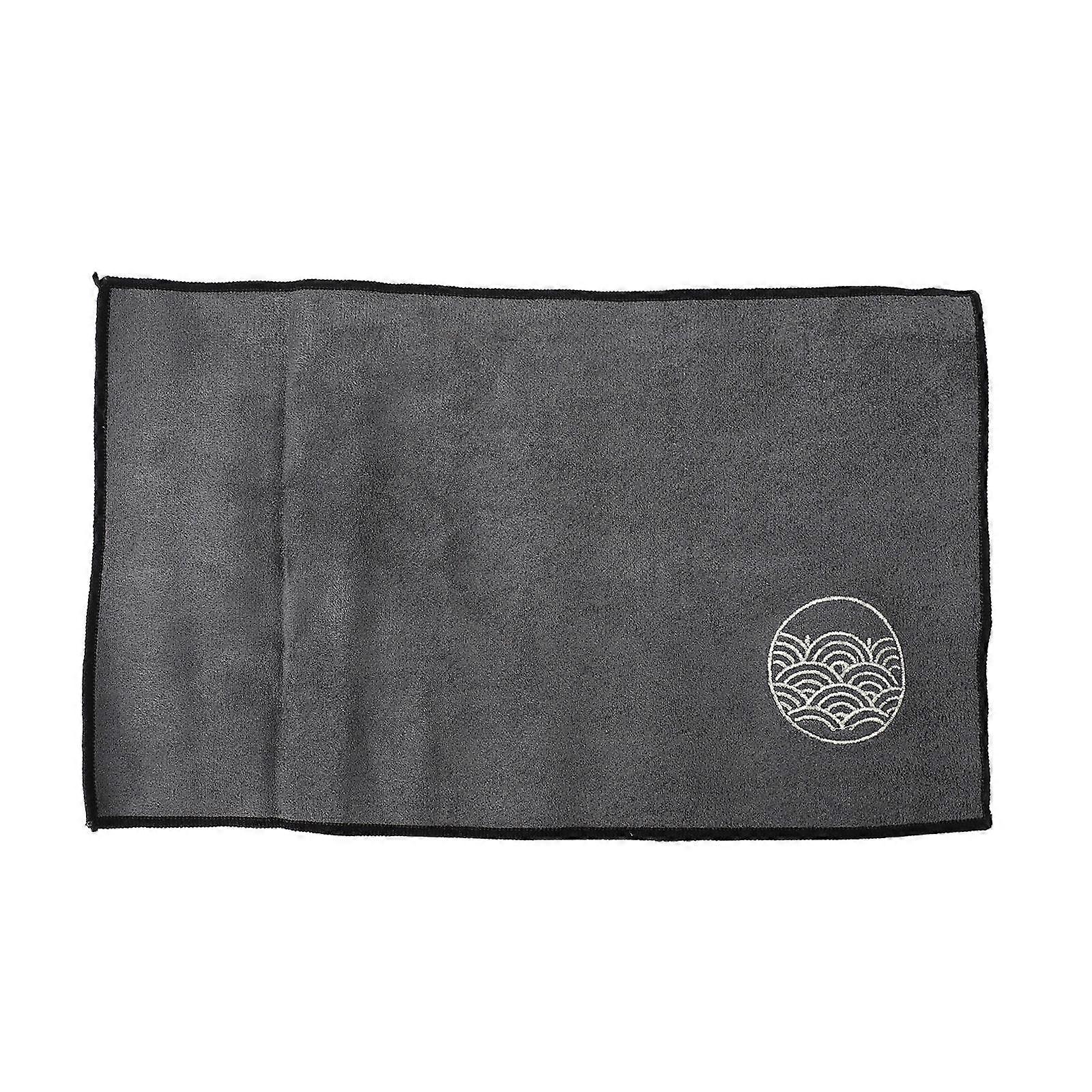 Plain Tea Towels Tea Set Absorbent Pad Tea Table Cloth Dark Gray with Auspicious Cloud Pattern 29.2x17cm 1Set