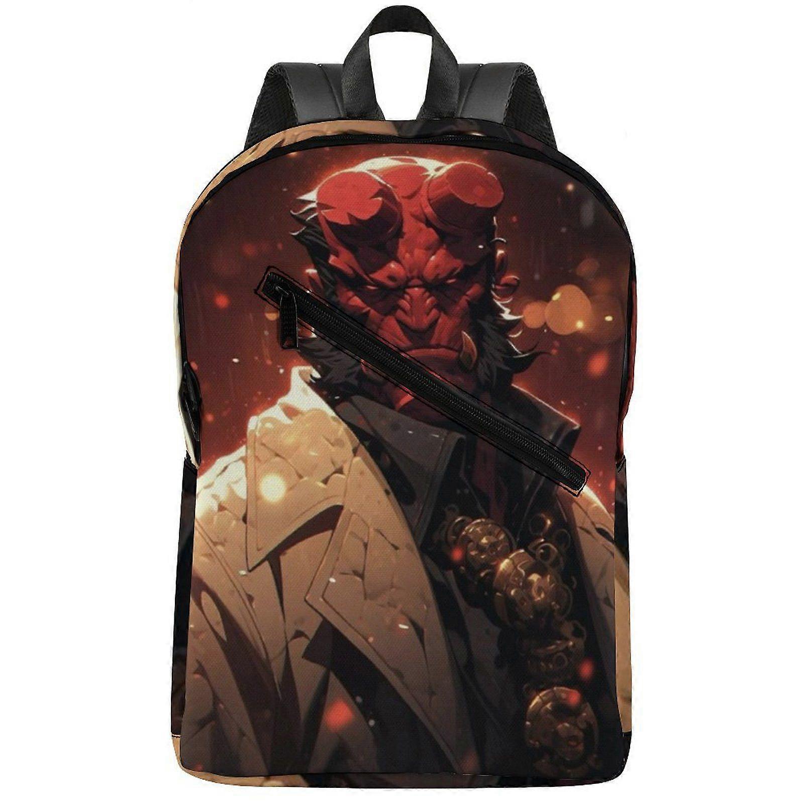 a6625 Hellboy Blood and Iron Practical 300D PU Backpack with Comfortable Padding and Adjustable Shoulder Straps for Everyday Use m6625