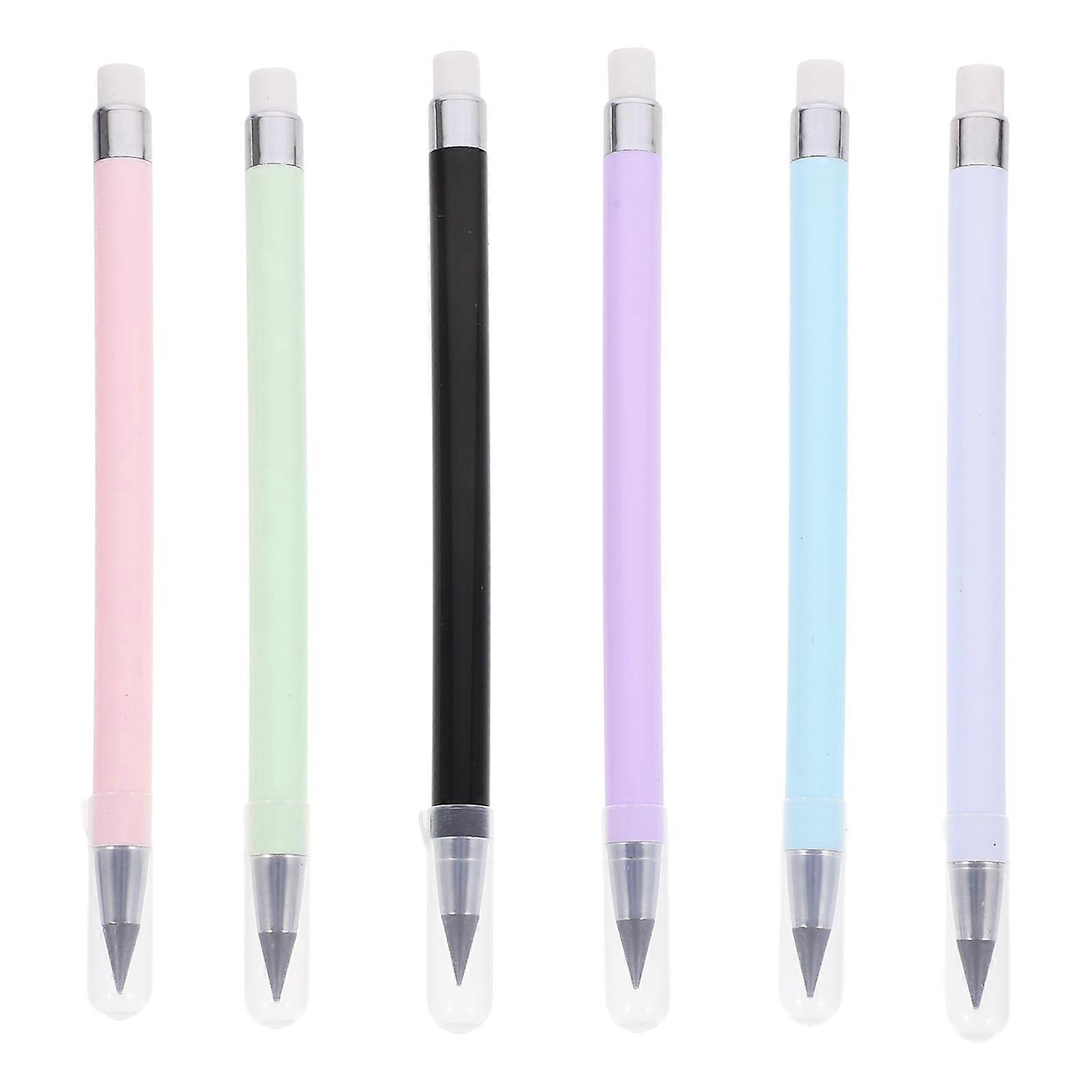 6pcs Everlasting Pencils with Eraser, Inkless HB for Students & Artists, No Sharpening Needed