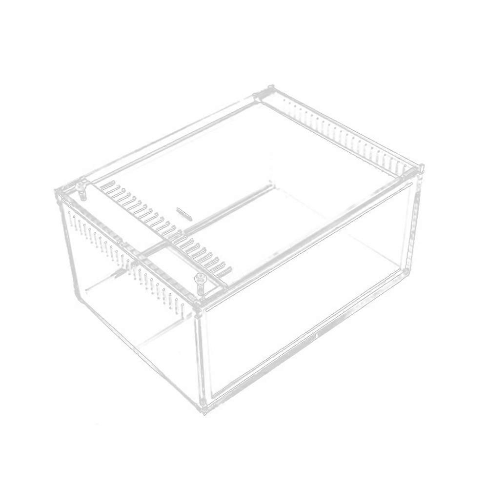 1pc Acrylic Feeding Box for Reptile Terrarium Transparent Raising Container