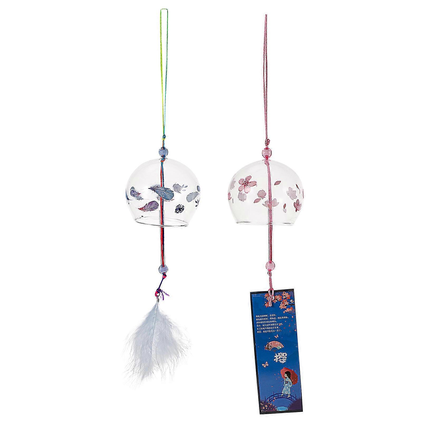 2 Pcs Japanese Style Charming Wind Chime Interior Hanging Ornament