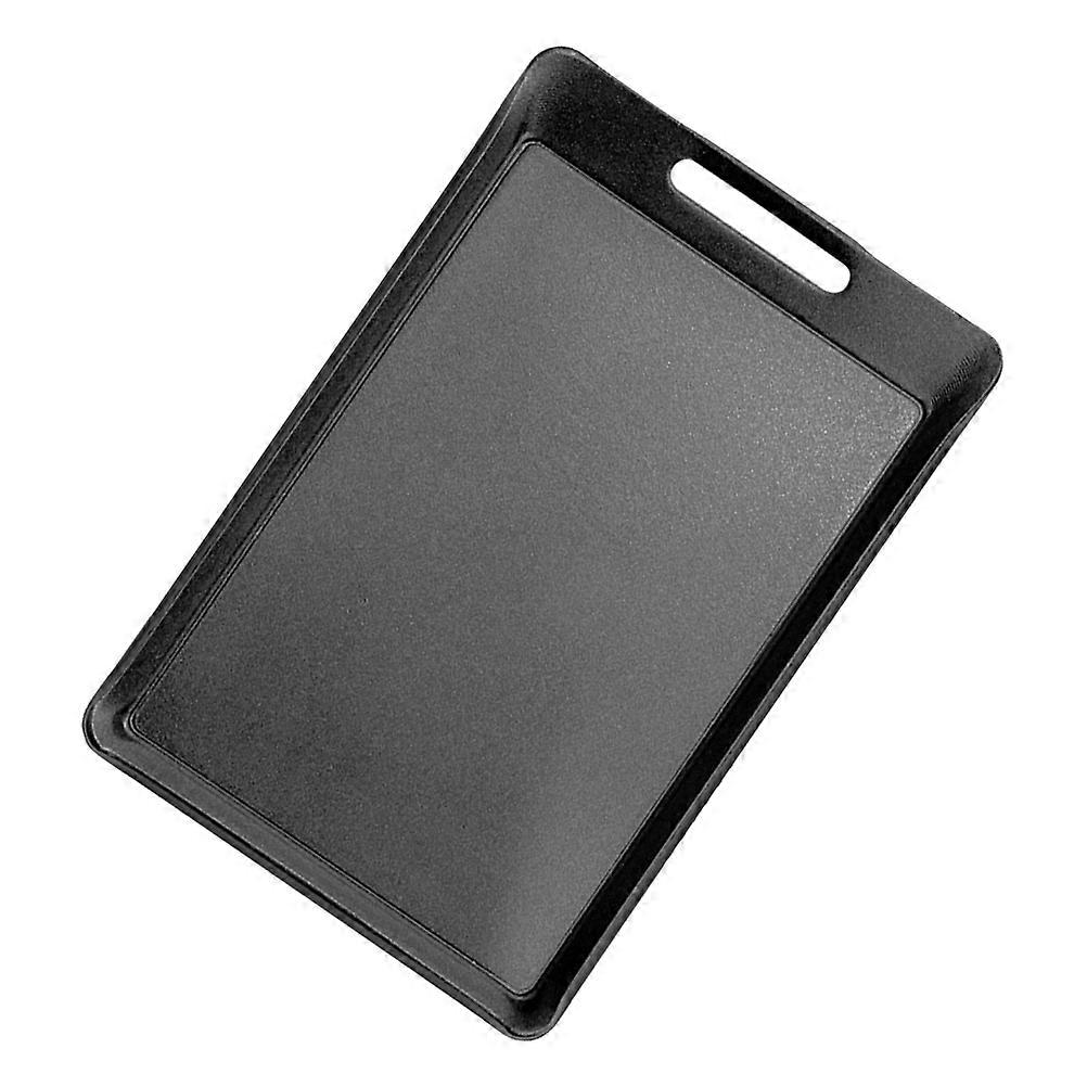 Non Stick Barbecue Pan, Compact Cast Iron Grilling Plate for Camping & Home Use, Black, Even Heat Distribution for Delicious Meals at Gatherings