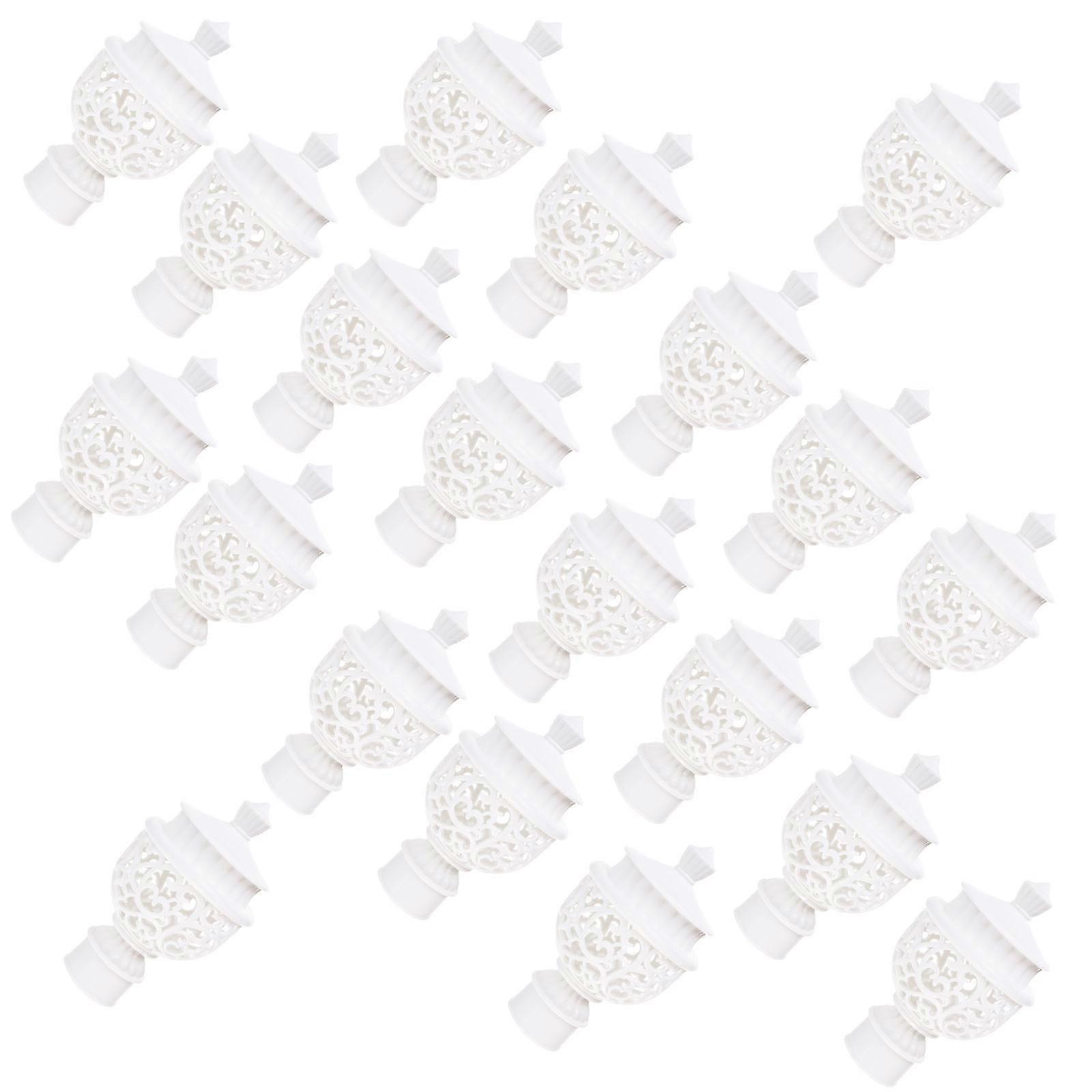 Curtain Rod End Caps for Decoration PP Material White Color 20 Pieces 1.5 Inch
