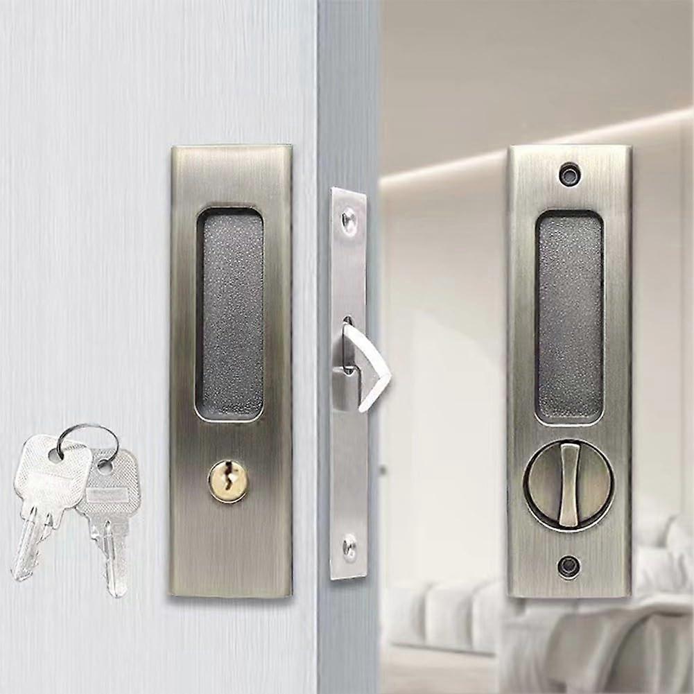 Hook lock for sliding doors, invisible design for security in your home (Green Ancient)