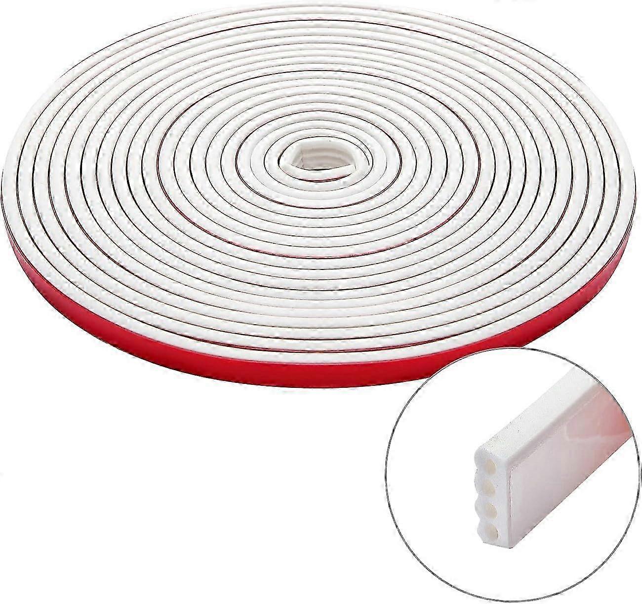 Multi-Hole Design Silicone Rubber Weather Strip Seal for Doors & Windows - Professional Self-Adhesive Insulation Strip
