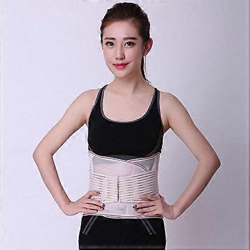 Posture Corrector Back Support Belt for Lumbar Pain Relief, XXL Beige Waist Corset for Spine Alignment and Support