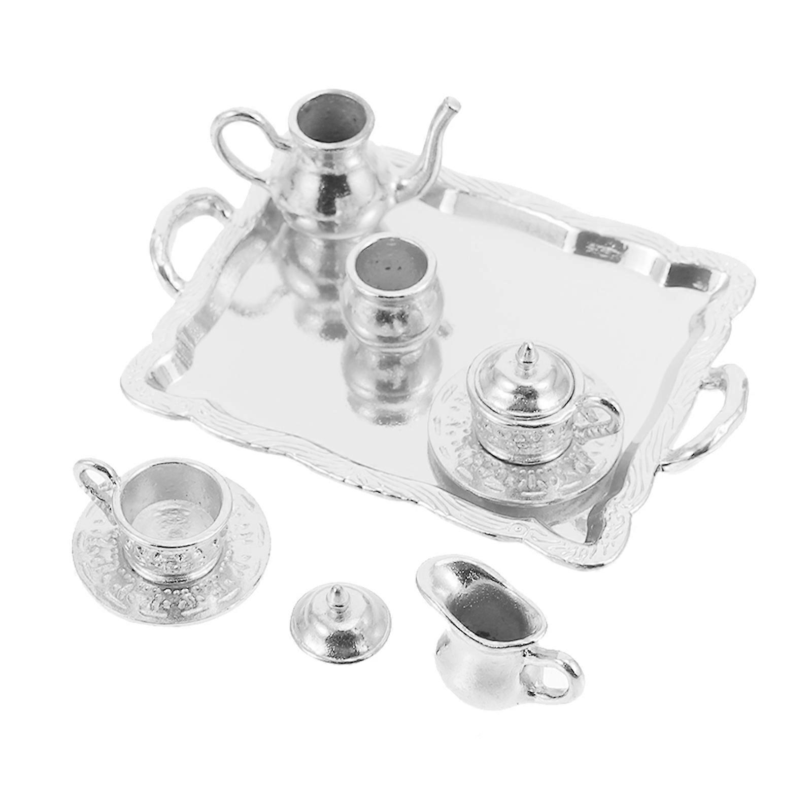 1 Set Mini House Tea Ware Delicate Mini Tea Kettle Decoration Mini Adorn