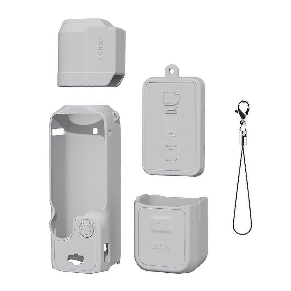 Silicone Protective Case for DJI OSMO Pocket 3, Grey Lens Cover, Screen Protector, Skin Display, Compatibility Features