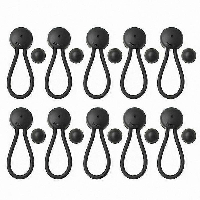 Heavy-Duty Elastic Shock Cord with Non-Slip Fasteners, 10-Pack for Canvas Boat and Automotive Use