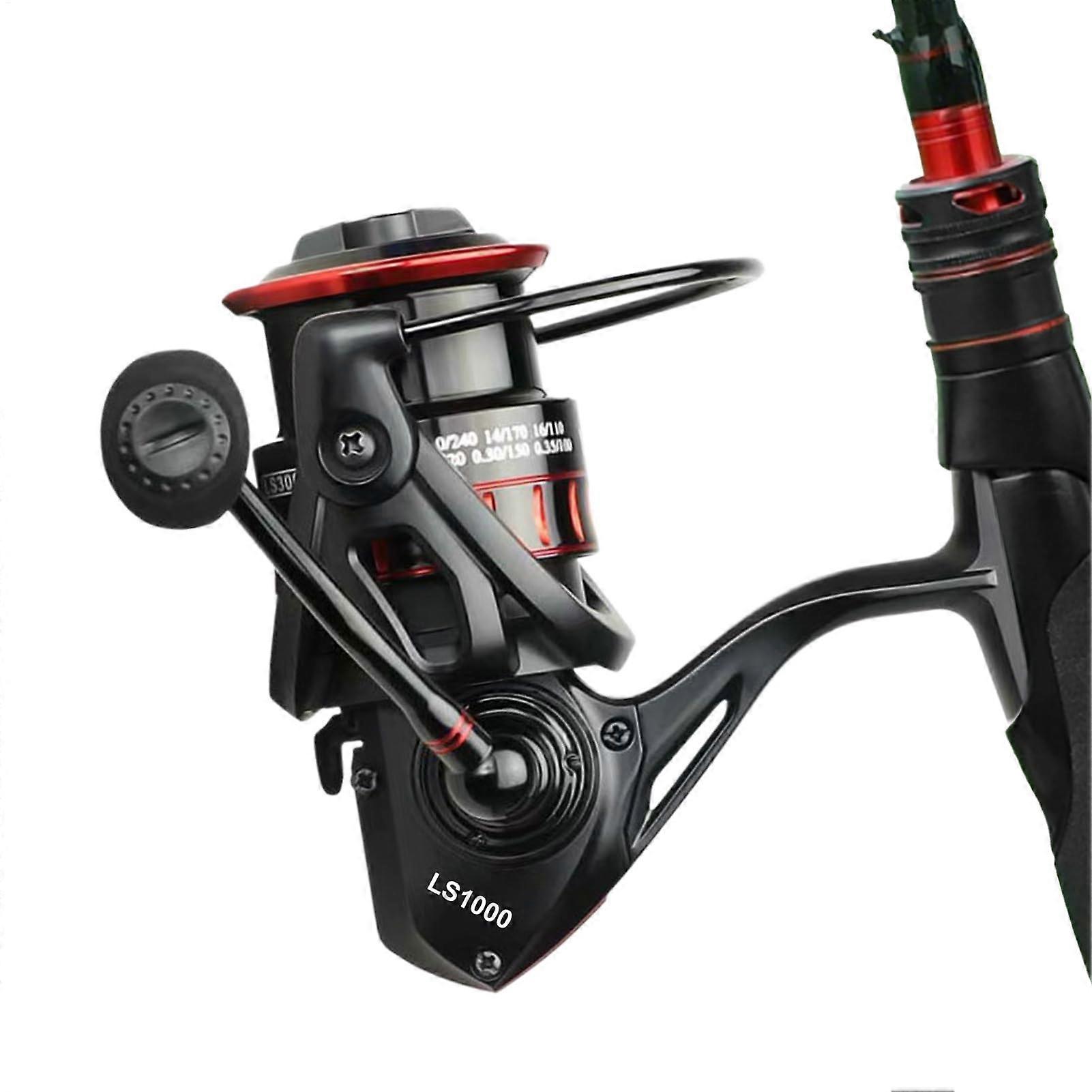 Angel Roller Wire Spool for Fishing Efficient, Runs Quietly for Bass, Catfish, Crappie, Surf, Inshore, Offshore, Black Red LS1000