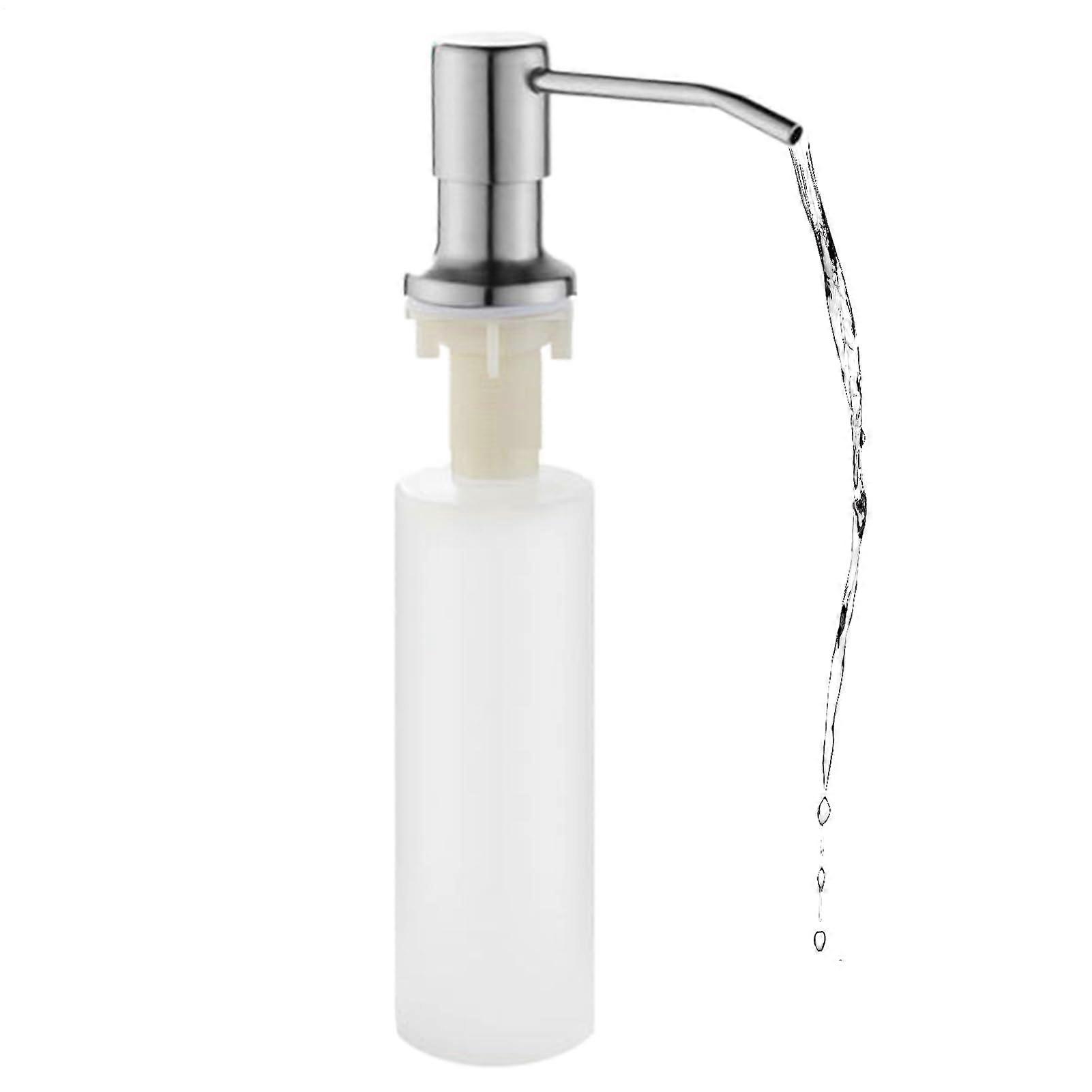 Builtin Soap Dispenser for Washbasin, Holder for Dishwashing Liquid, Silver 500ml