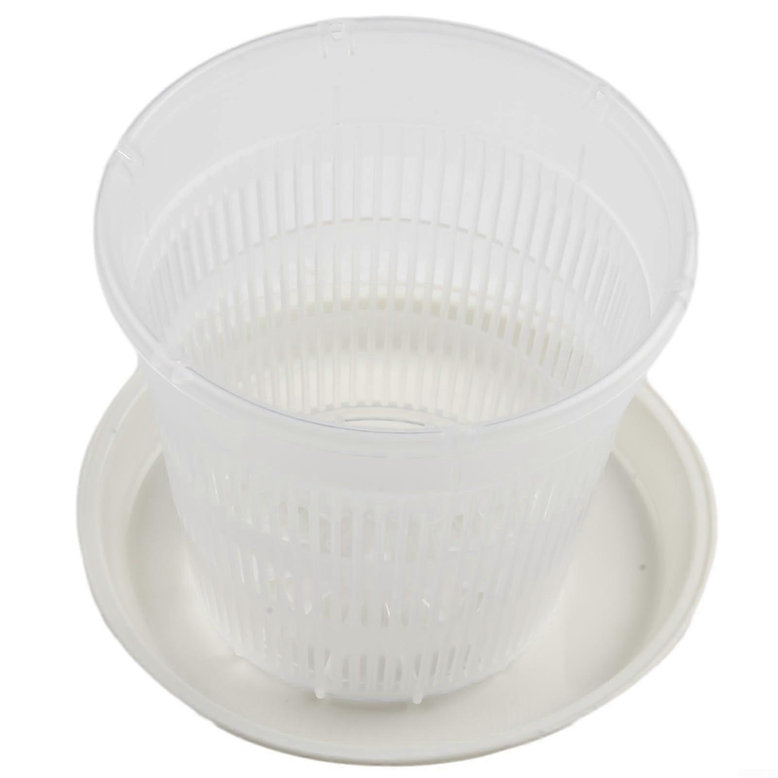 Reusable transparent plastic flower pot with drainage, for various orchids and plants, 11 cm