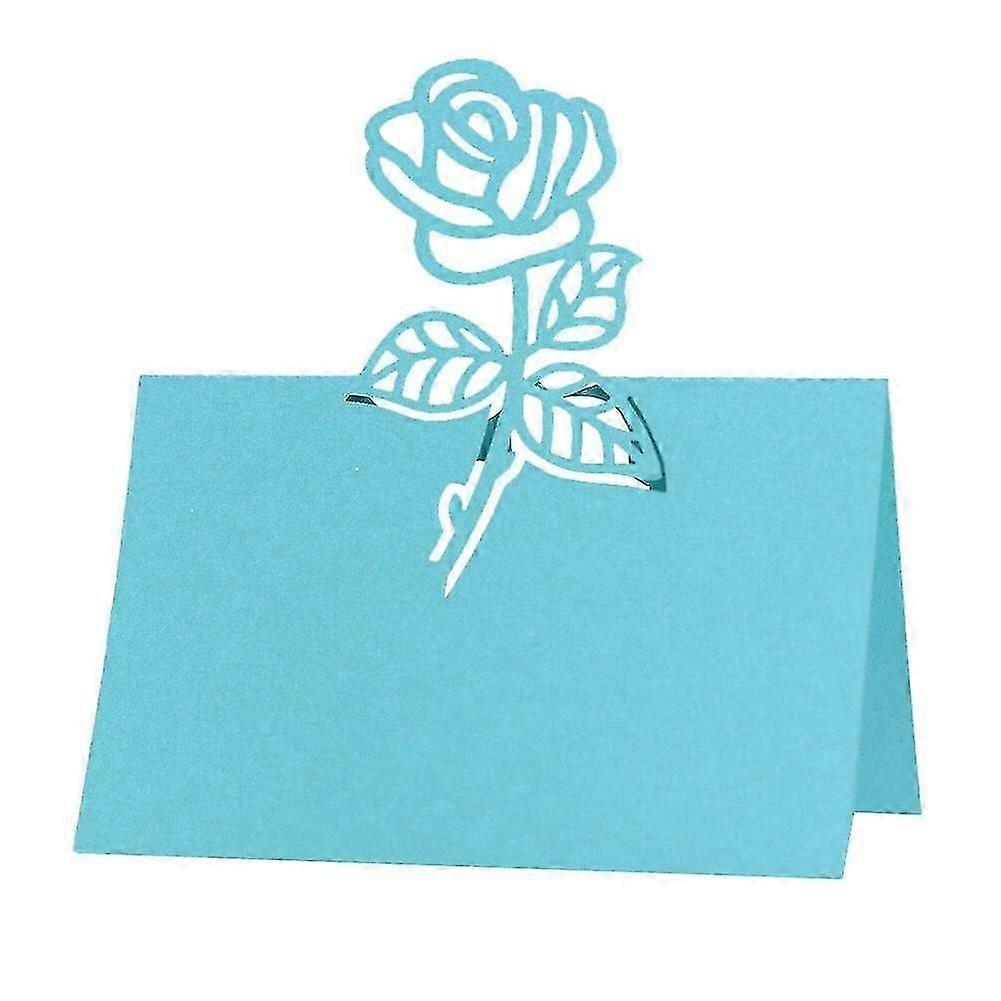 ZENGO Table Place Cards, Place Cards for Table Setting, 50 Pack Hollow Out Roses Pattern Premium Seating P