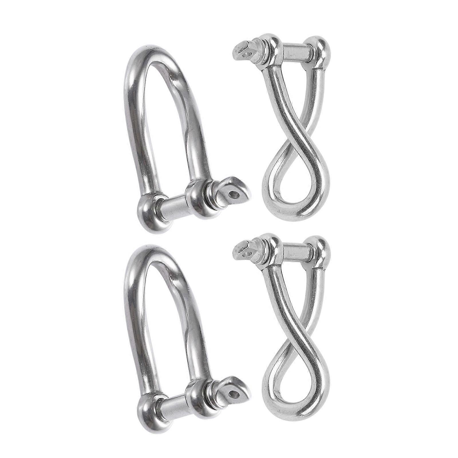 3/8" Screw Pin Shackle Twisted Shackle Screw Pin Rustproof Heavy Duty Shackle for Sailing Stainless Twist Shackle Multicolor