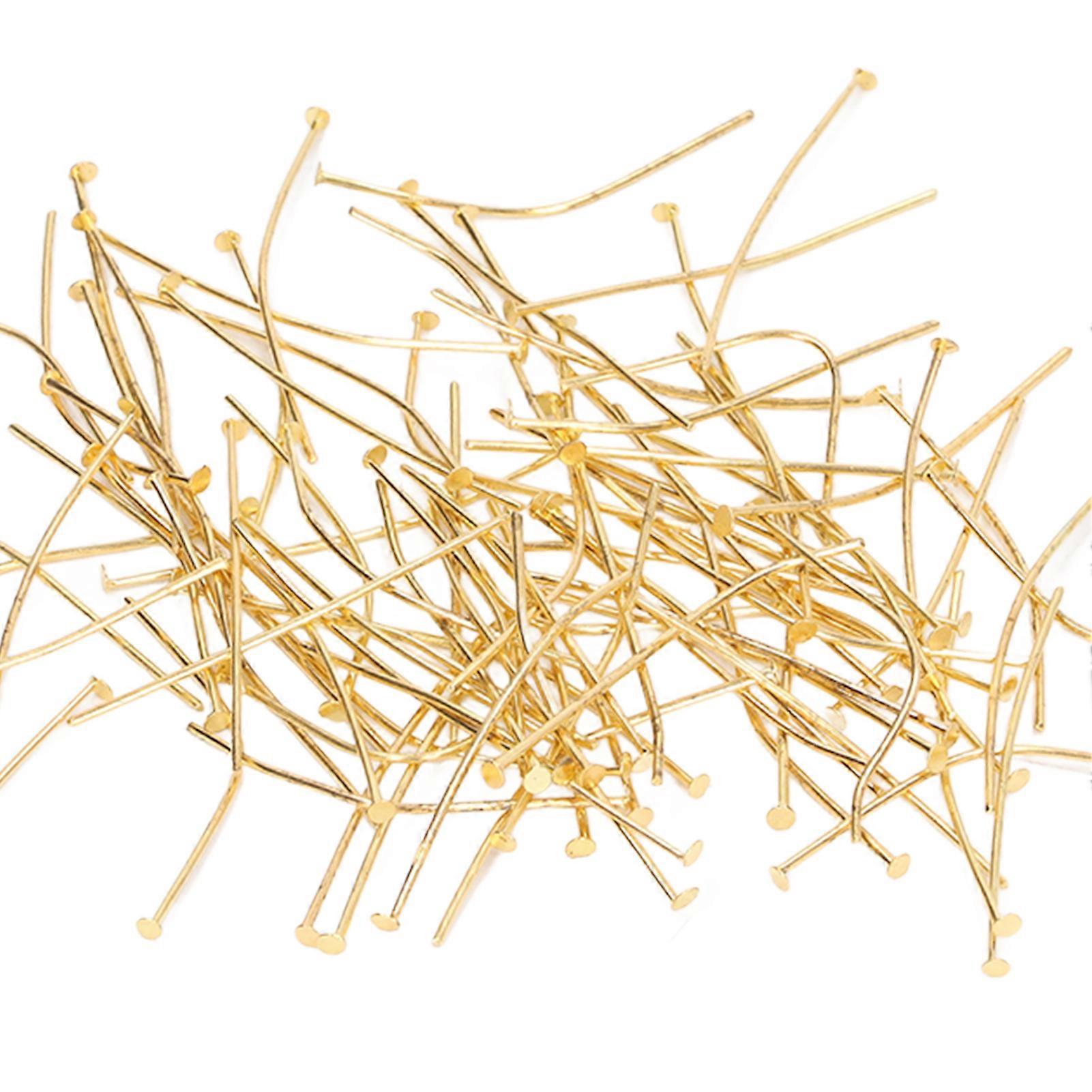 900Pcs Flat Head Pins Sturdy Alloy Assorted Size Elegant Gold Widely Head Pins for Earrings Necklace Bracelet