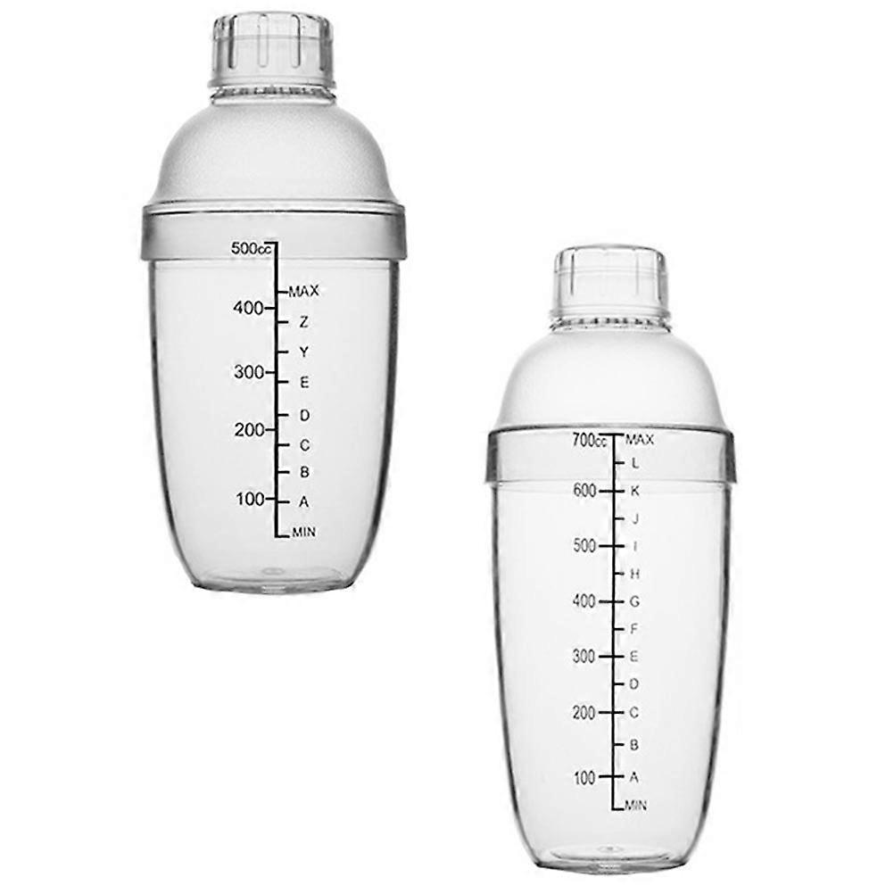 Transparent PC Shake Bottle with Measurements for Drink Mixing 1 Set Modern Design