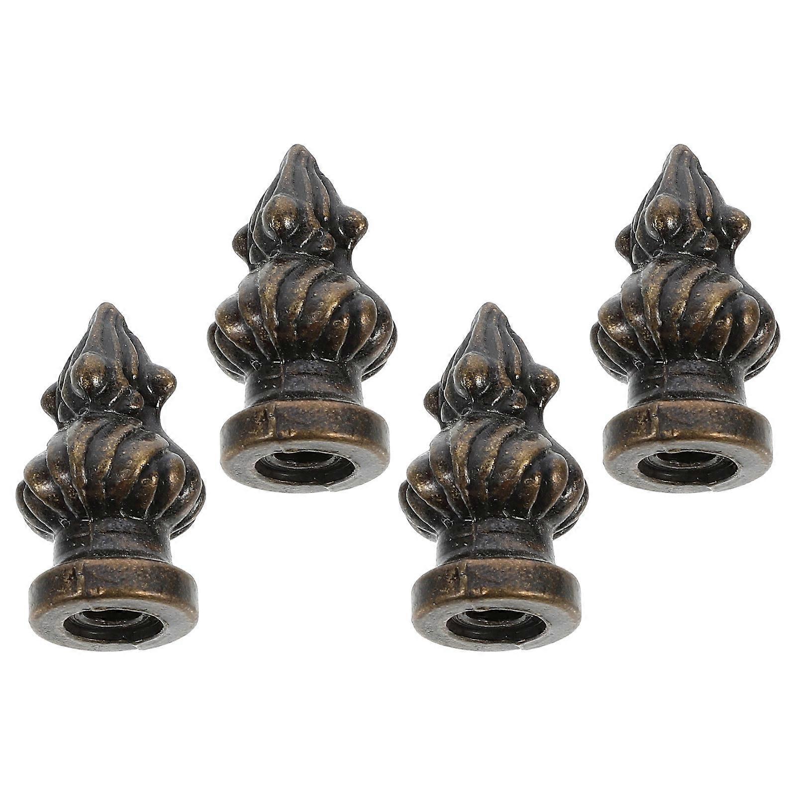 Durable Zinc Alloy Lamp Finial Knobs in Dark Brown for Home Table Lamp and Floor Light Decor 4pcs
