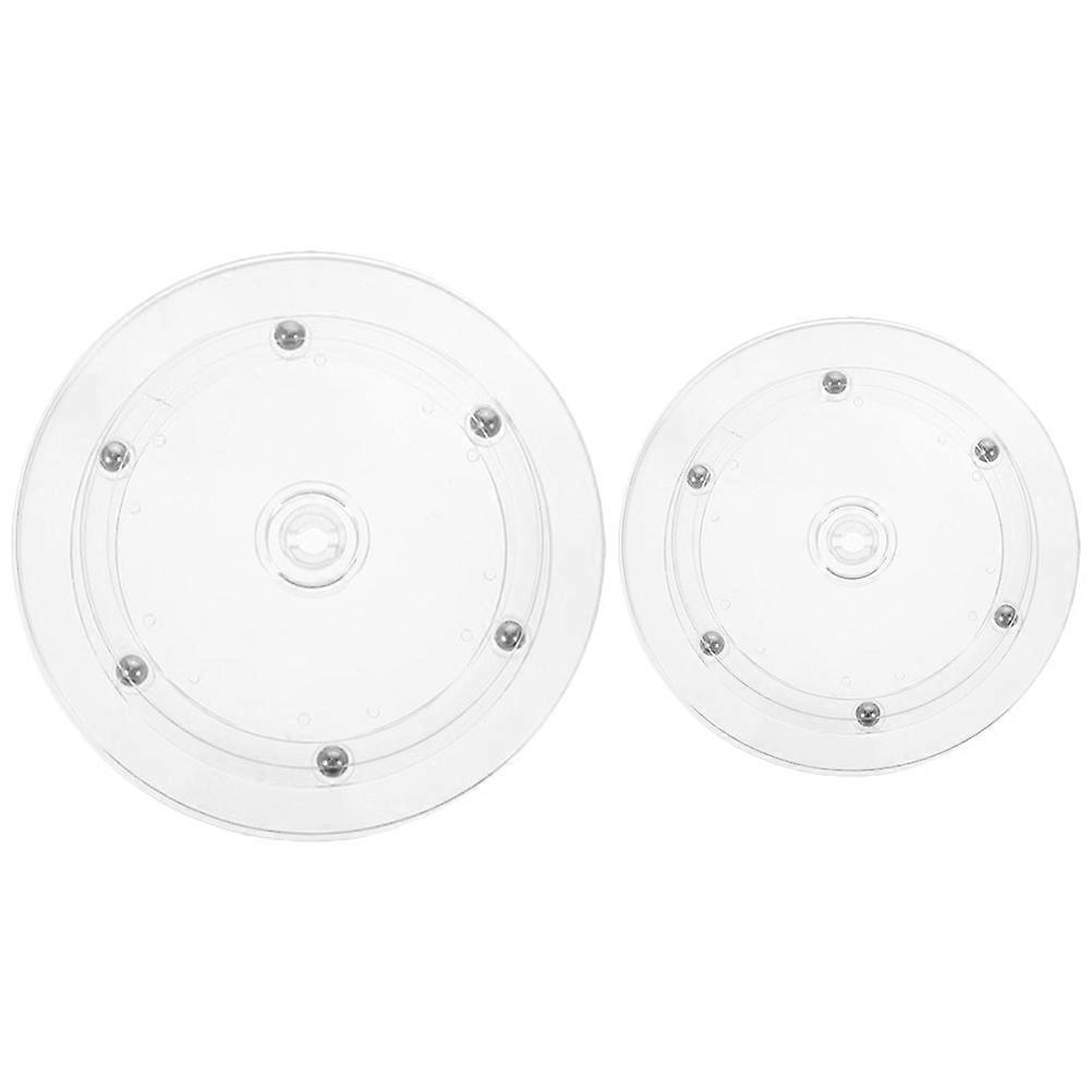 2 pcs Transparent Plastic Display Turntable with Rotation Function