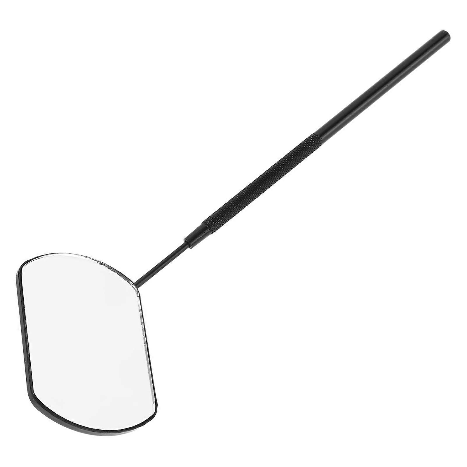 Black Eyelash Extension Mirror with Stainless Steel Handle for Precise Makeup Application 6.3 x 4.5