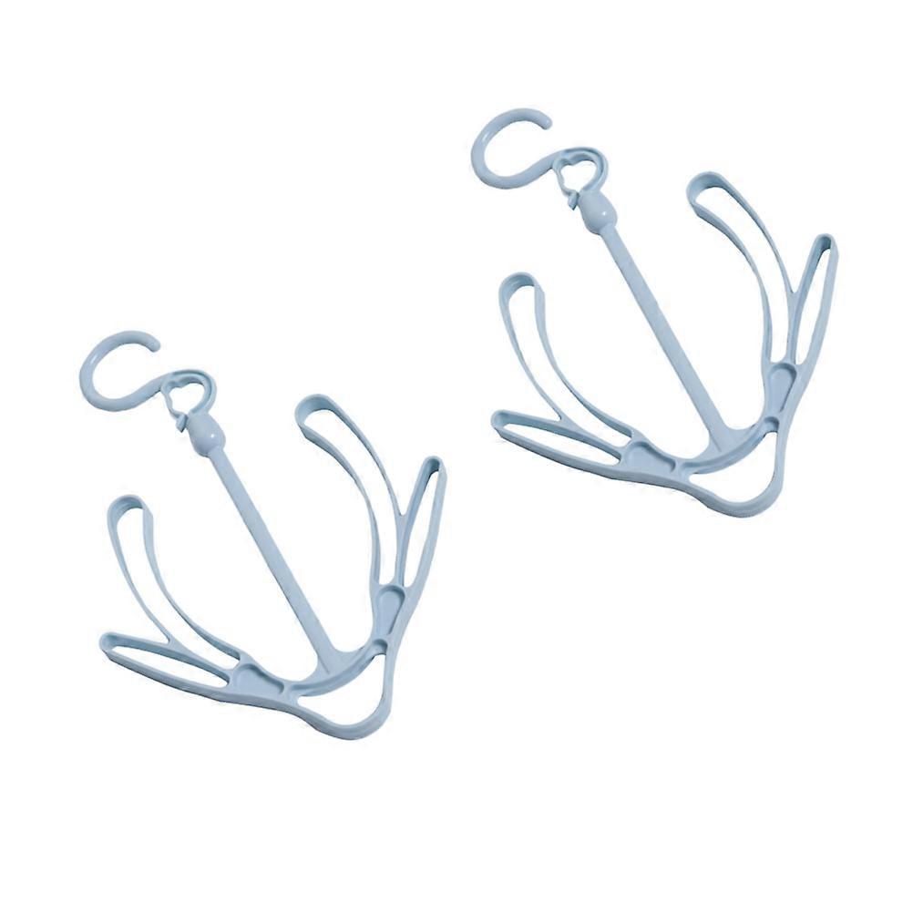 10Pcs Blue Drying Shoe Hanger Featuring Double Hook Design Perfect For Outdoor And Bathroom Use With Windproof Functionality And Material