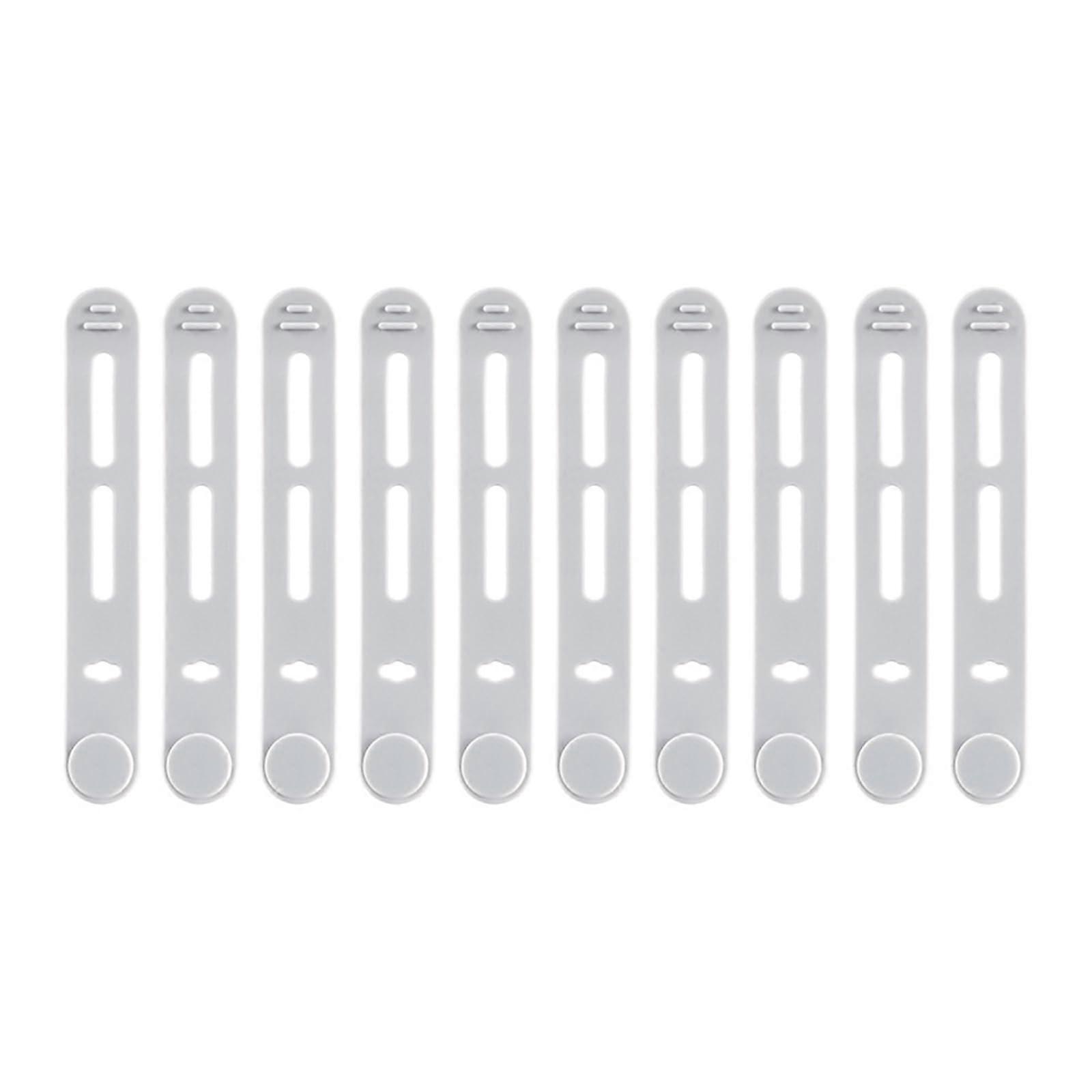 Silicone Cable Tie Set 10-piece - Flexible Wire Organizer Set for Home and Office, Color Selection, Durable and Reusable