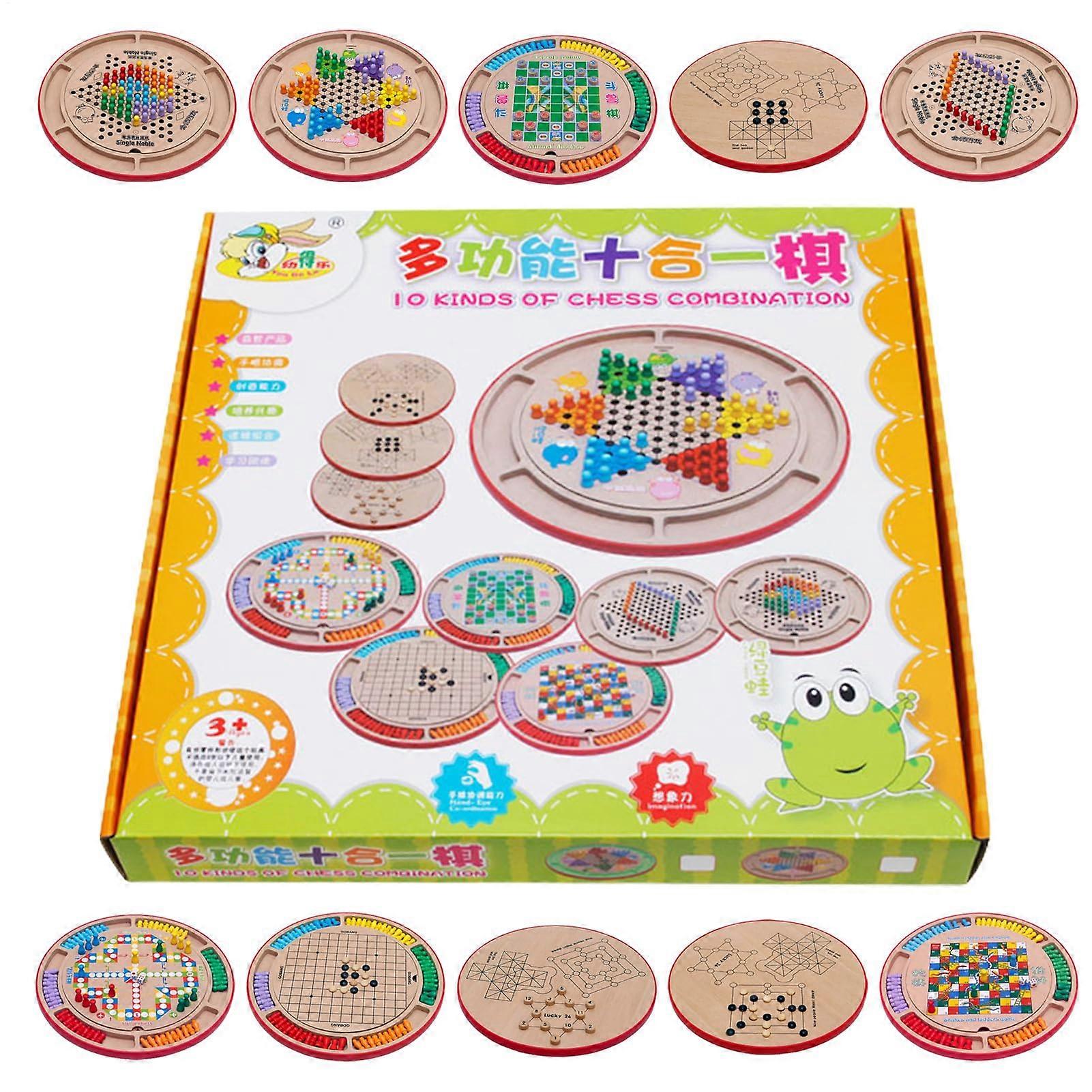 Wood Chess Set, Portable Multifunctional Wooden Chessboard Game, Interactive Chess for Kids and Adults, Ideal for Family Fun