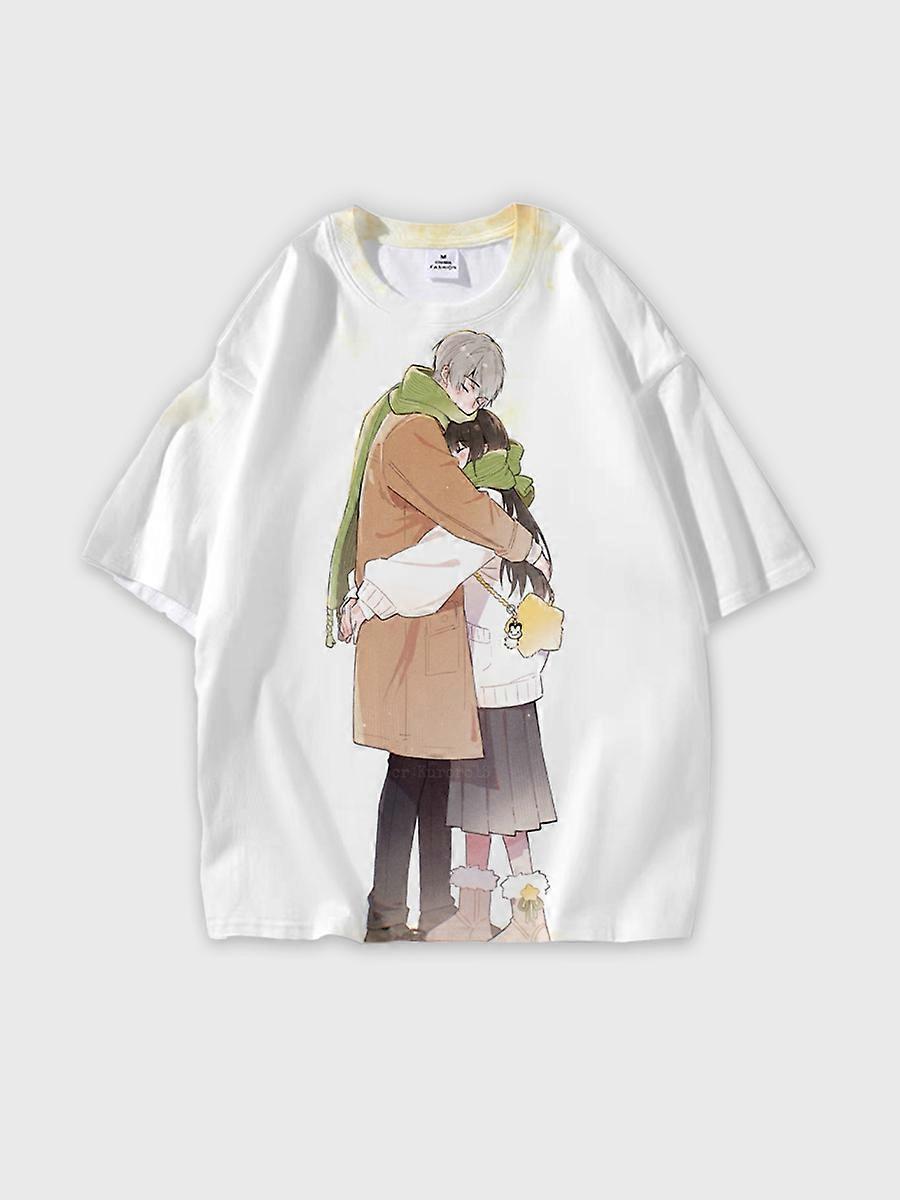 T-shirt round neck Role Pattern loose short sleeve E2959