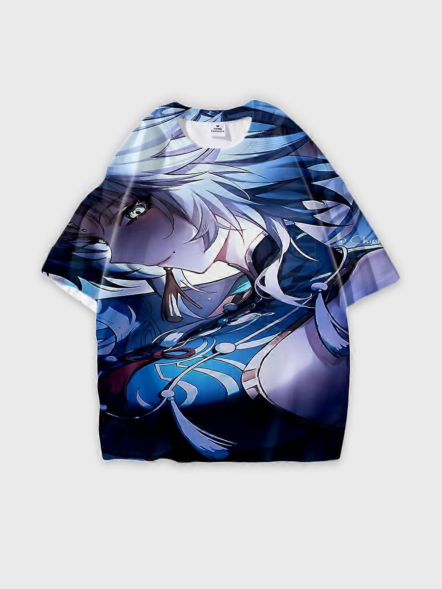 T-shirt round neck Role Pattern loose short sleeve C542