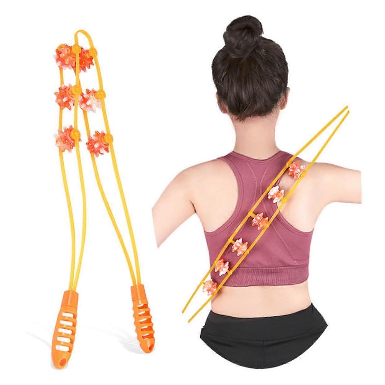1 Set Back Massager Calf Roller Stick for Muscle Soreness PP Orange Pack of 2