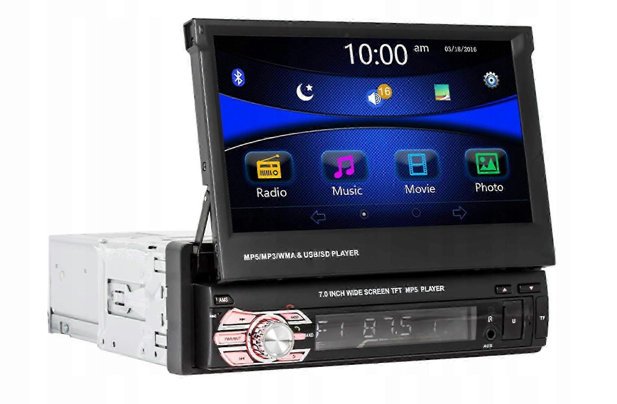 1-DIN Sliding Car Stereo Radio for Universal Vehicle Dashboard Installation