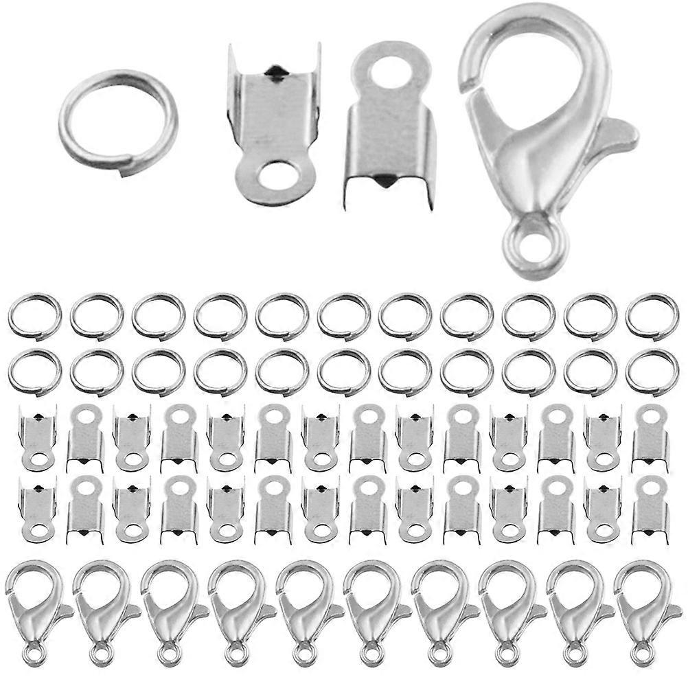 Silver Iron Jewelry Supplies Set for Decoration 1 Set Versatile with Lobster Claws