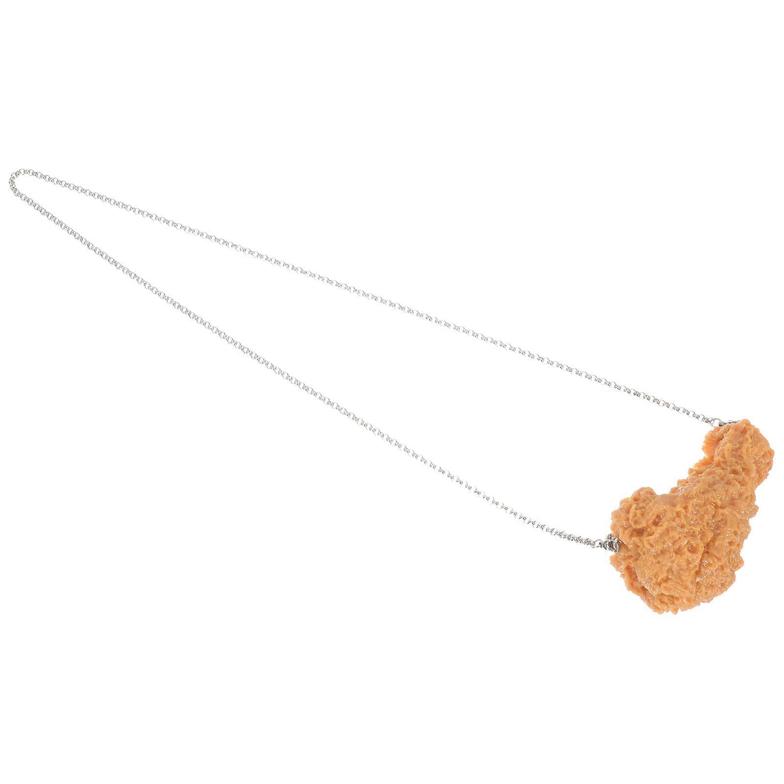 Creative Funny Fried Chicken Pendant Necklace for Women Men Unique Durable Statement Jewelry Accessory for Friends Couples