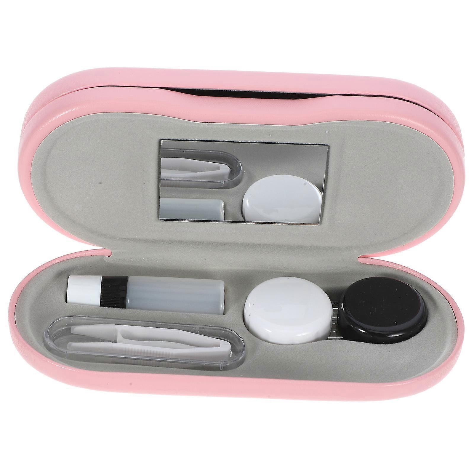 Compact Portable Eyeglass Holder with Mirror – Space Saving Travel Case for Glasses and Lenses, Ideal for Home and Business Use