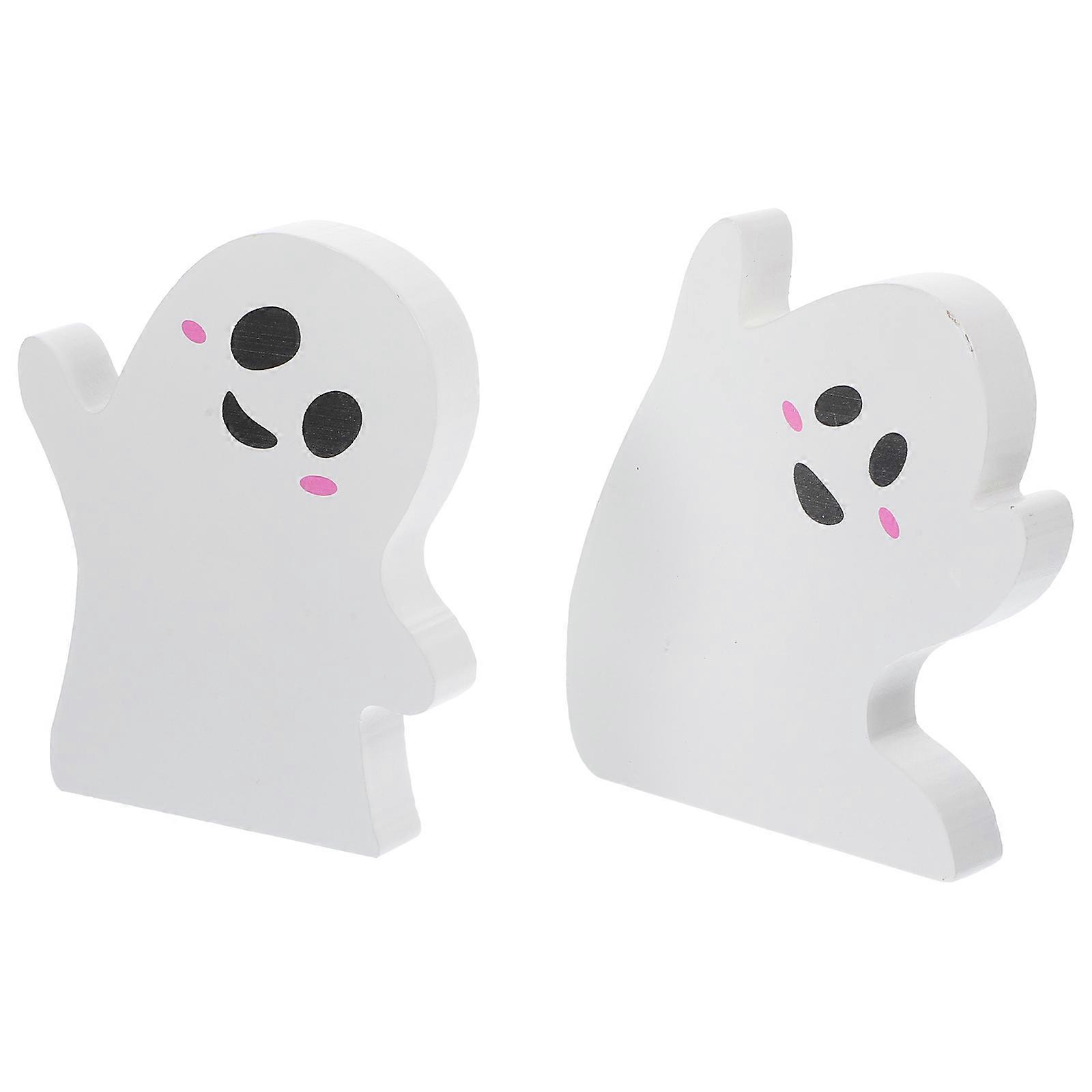 Here's a polished product description you can use for the item you mentioned:
**2pcs Miniature Ghost Wooden Signs – Halloween Tabletop Decor &