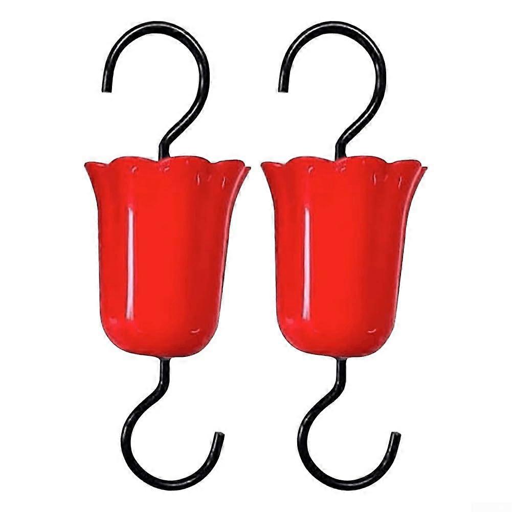Pack of 2 Feeder Hangers, Hummingbird Feeder Insect Protection, Outdoor, Large Ant Digging with Hook (Red)