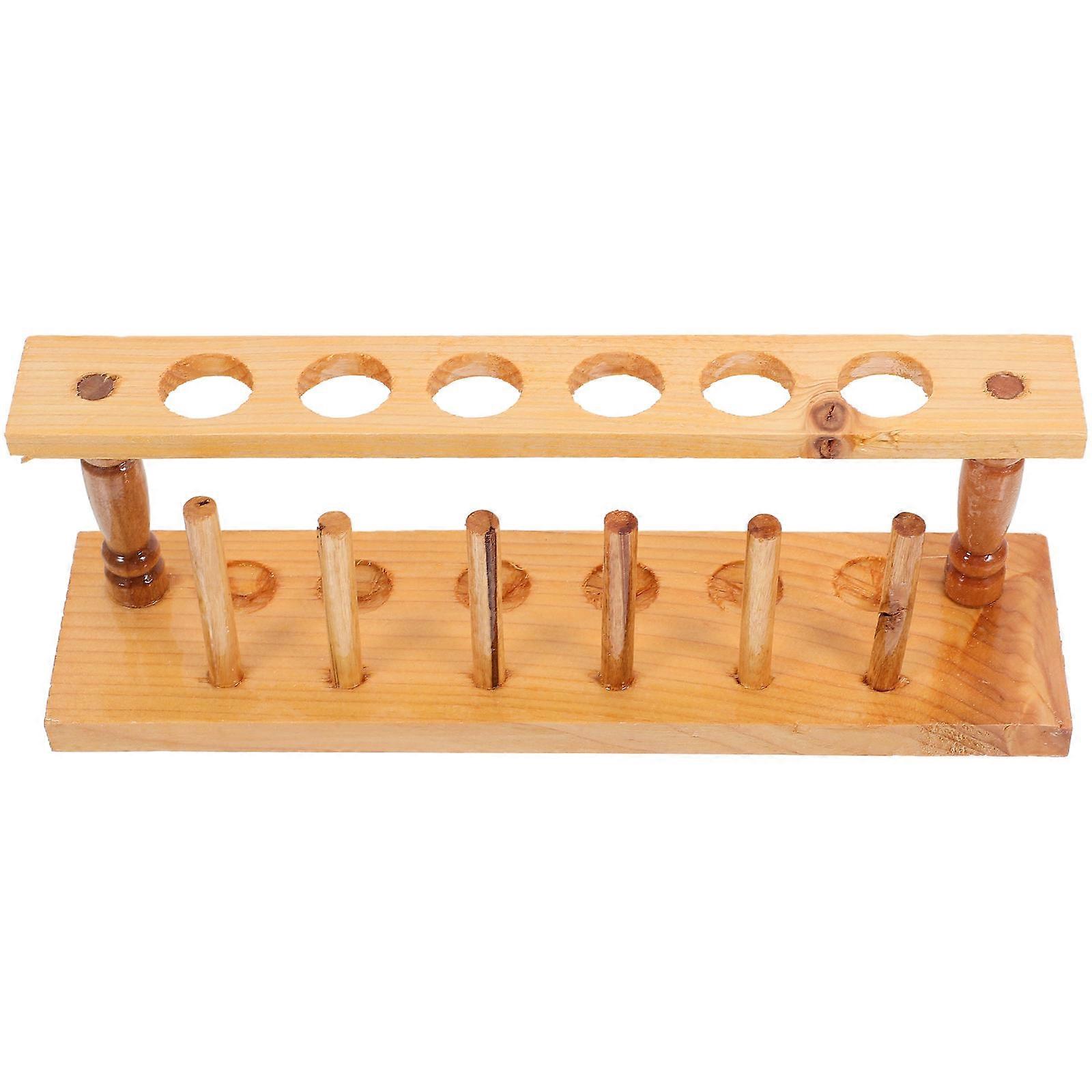 Wooden Test Tube Rack with 6 Holes for Test Tube Display Tube Storage Holder