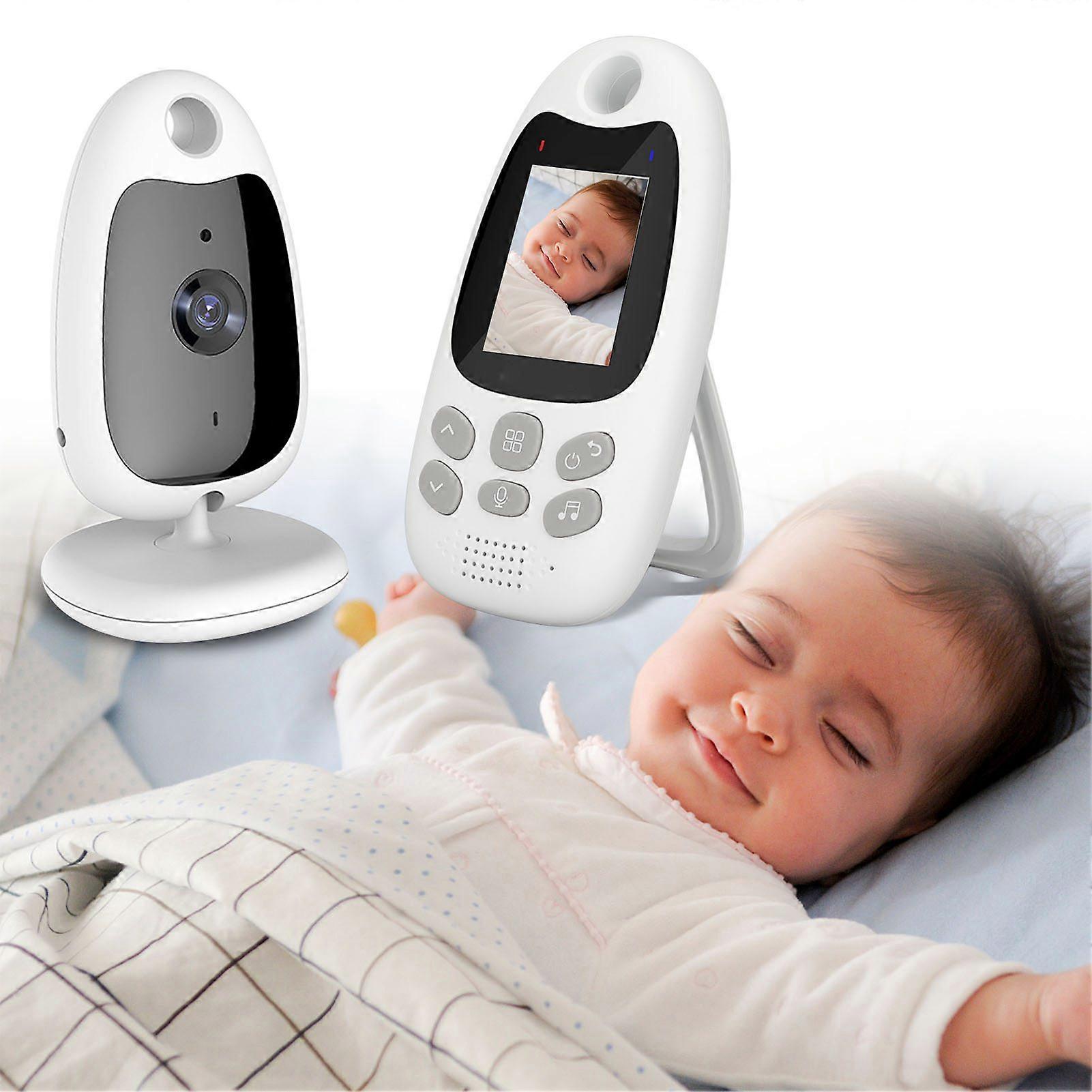 2in Display Baby Monitor Portable Wireless Long Range Night Vision Two Way Talk 8 Lullabies 100‑240V EU Plug