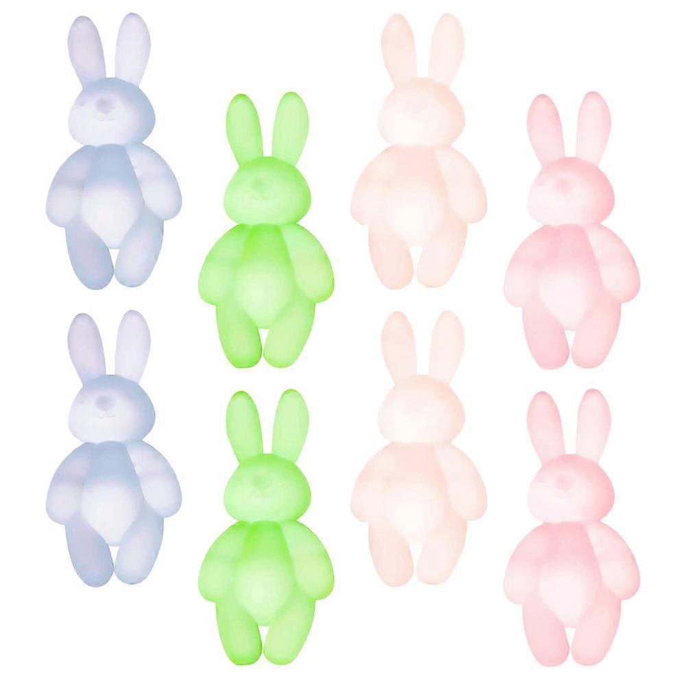 Resin Mini Rabbit Statue Easter Rabbit Figurines for Decor 8Pcs Assorted