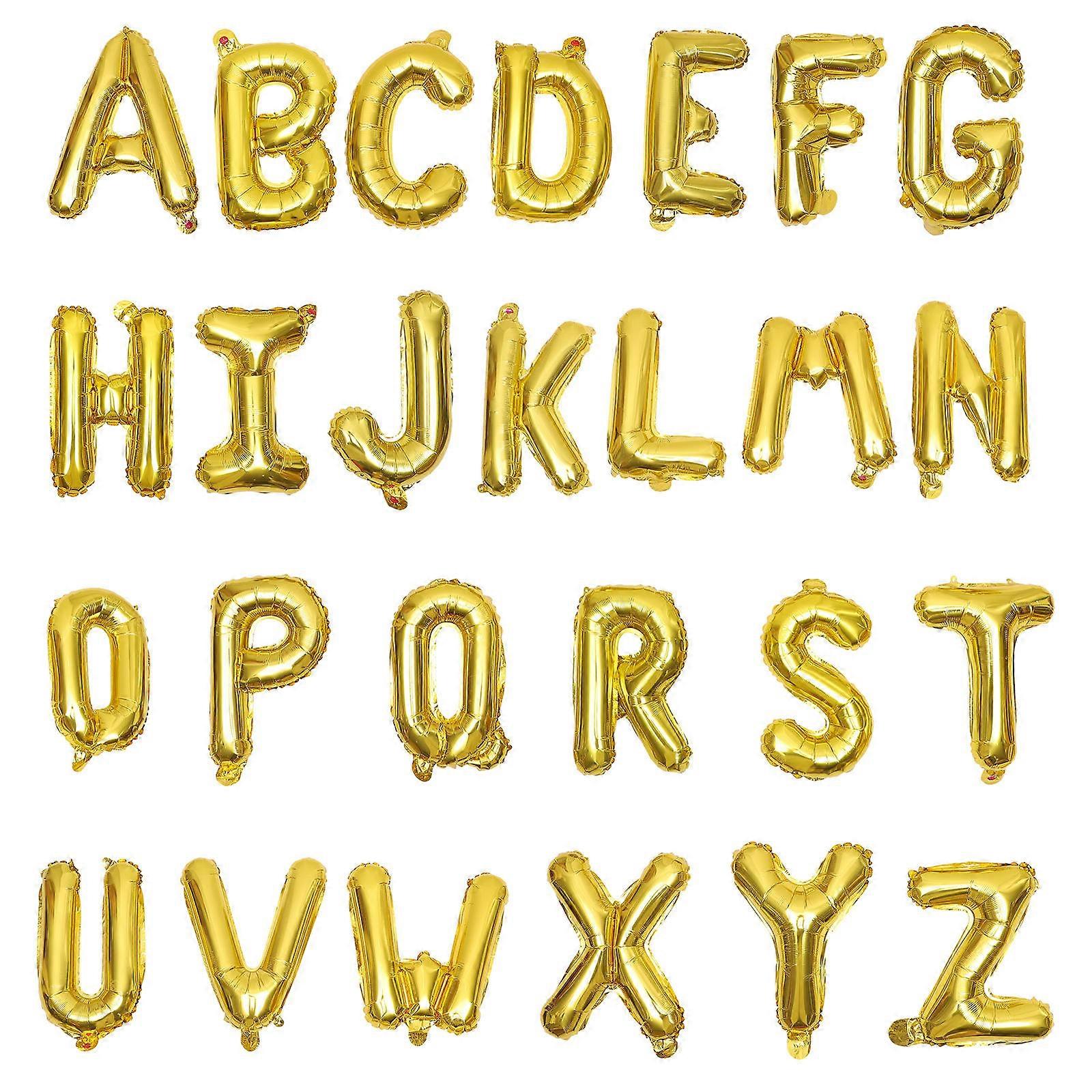 16 inch Alphabet Foil Balloon Optional 26 Letters Balloons for Birthday Wedding Party and Festival Decoration Supplies Golden