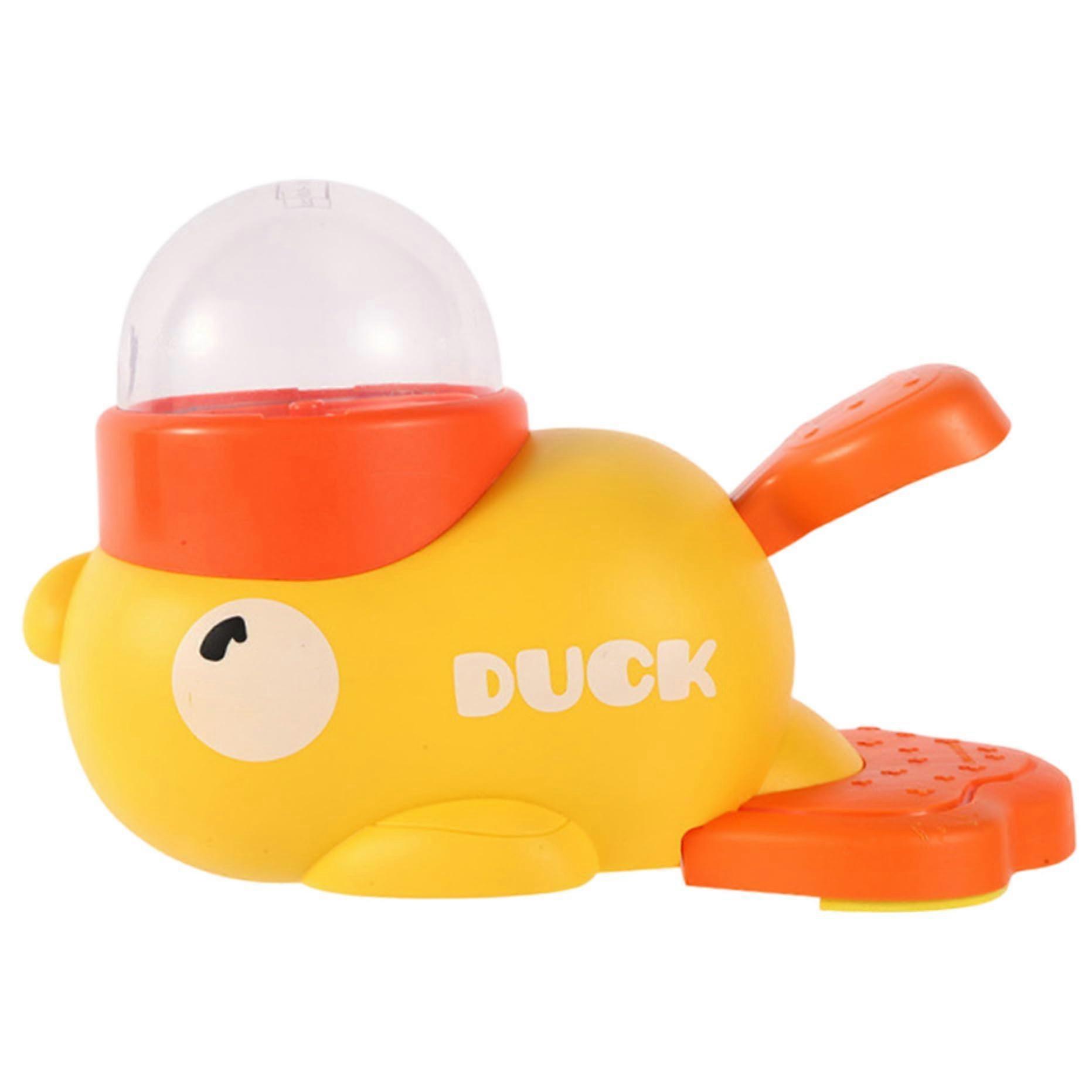 Dog Feeder, Interactive Dog Food, ABS Rotary Feeder with Push Button, Duck Shape Pet Food Dispenser for Enrichment and Entertainment