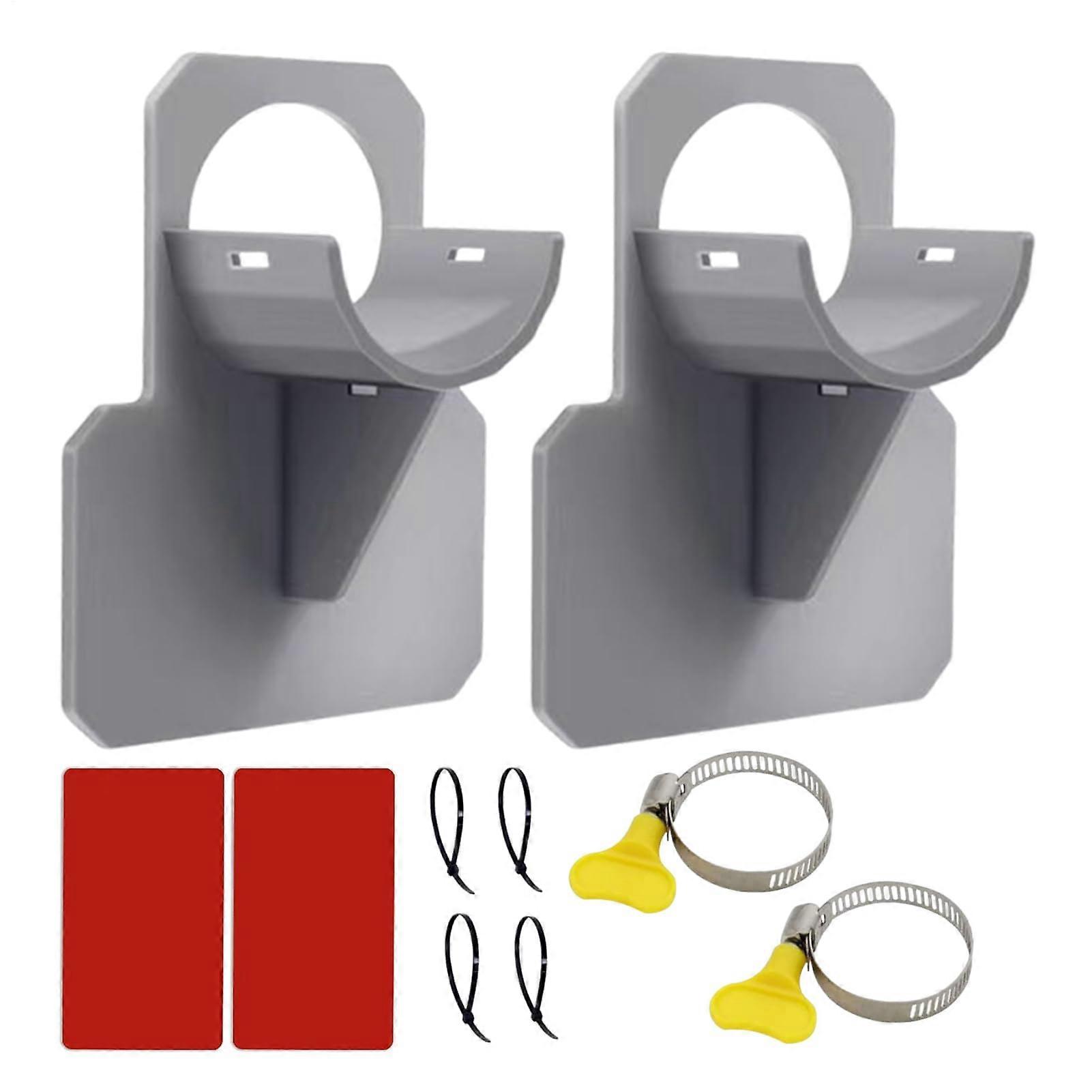 Poolrohrhalter - Adjustable Gray Pool Hose Holder Brackets for Garden and Patio, Durable Pipe Clamps for Outdoor Use