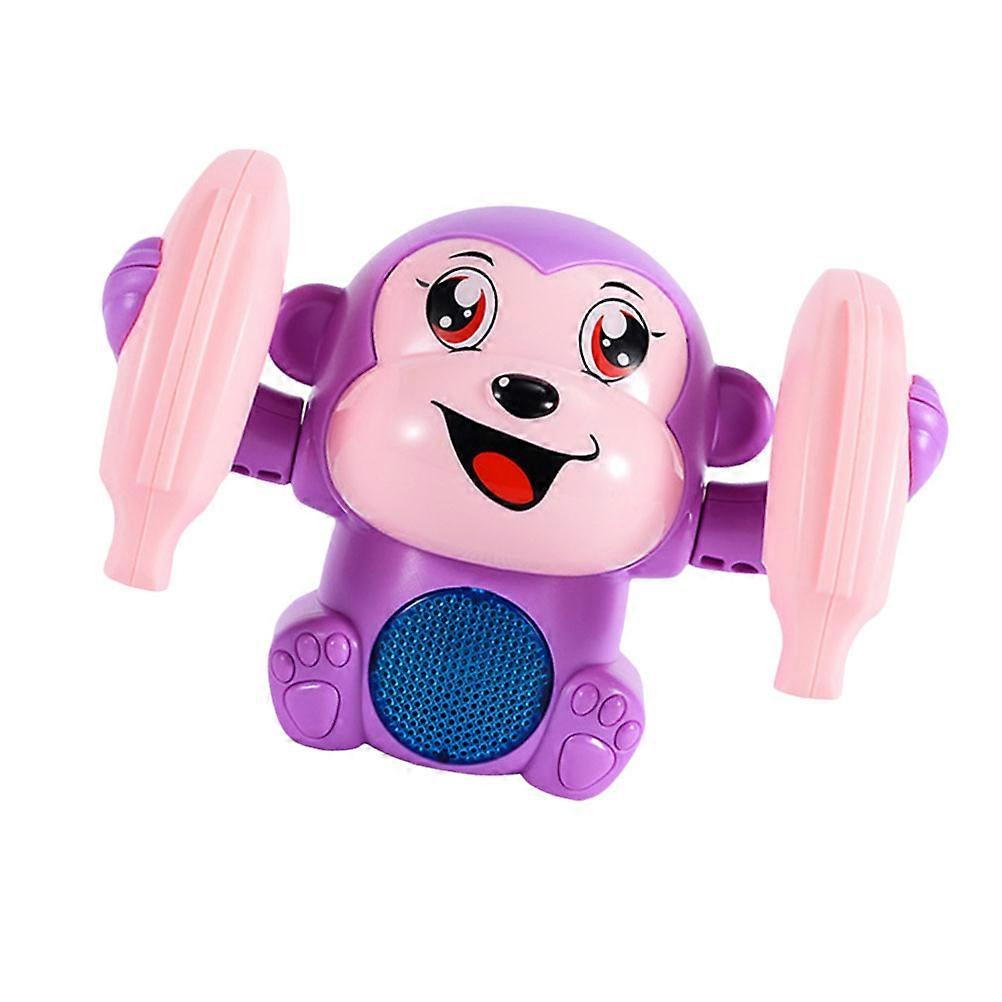 Purple Plastic Electric Tumbling Monkey Toy with Light and Playing
