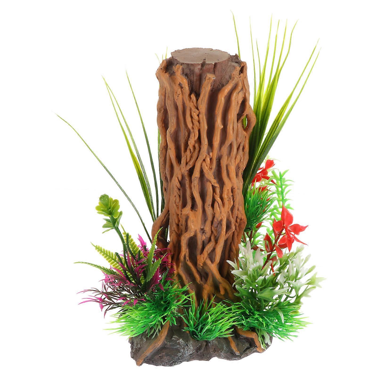 Underwater Decor, Lifelike Stump for Aquarium Environments