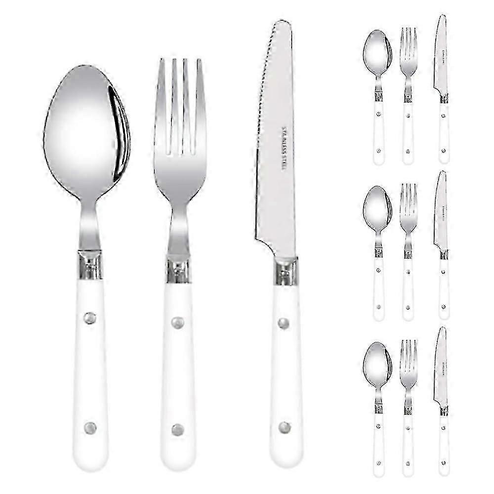 キッチン食器用ホワイトカトラリーセット12個