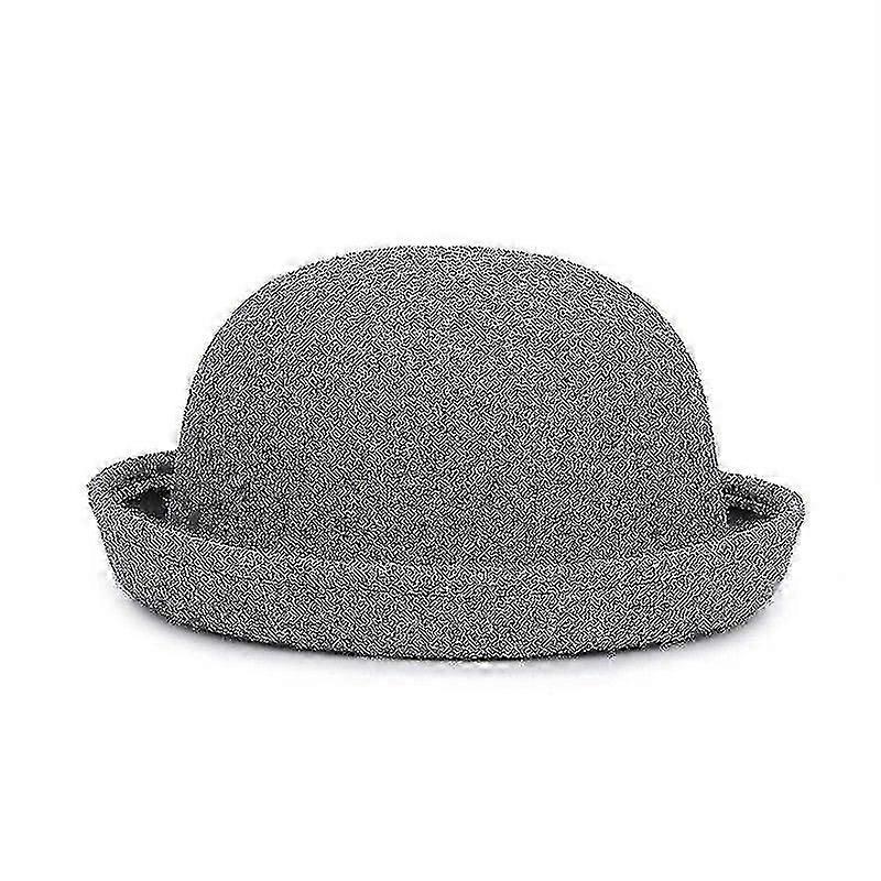 chapeau melon derby en feutre de laine de couleur unie à la mode pour les femmes